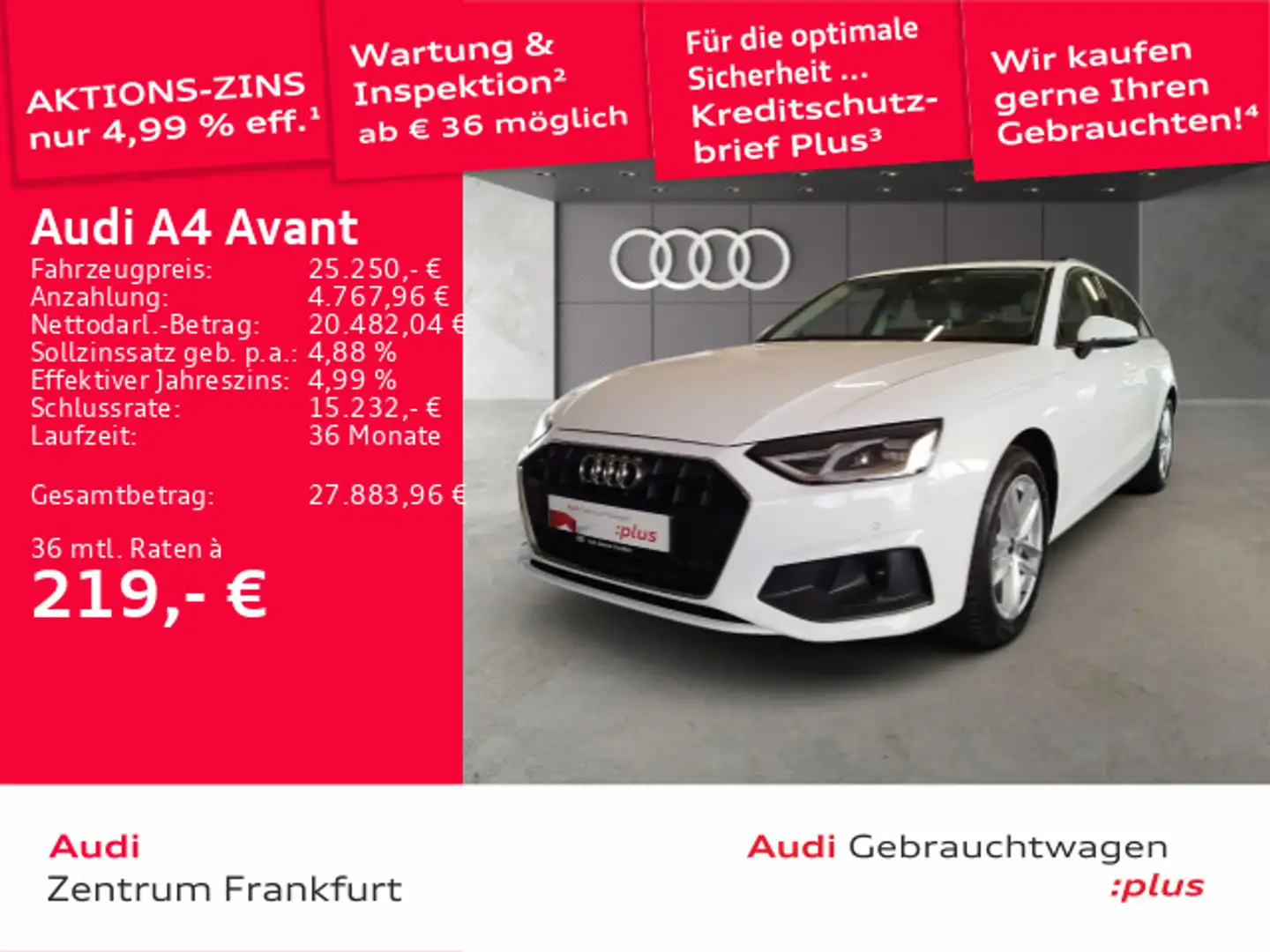 Audi A4 35 TFSI S tronic Navi B&O Tempomat DAB Weiß - 1
