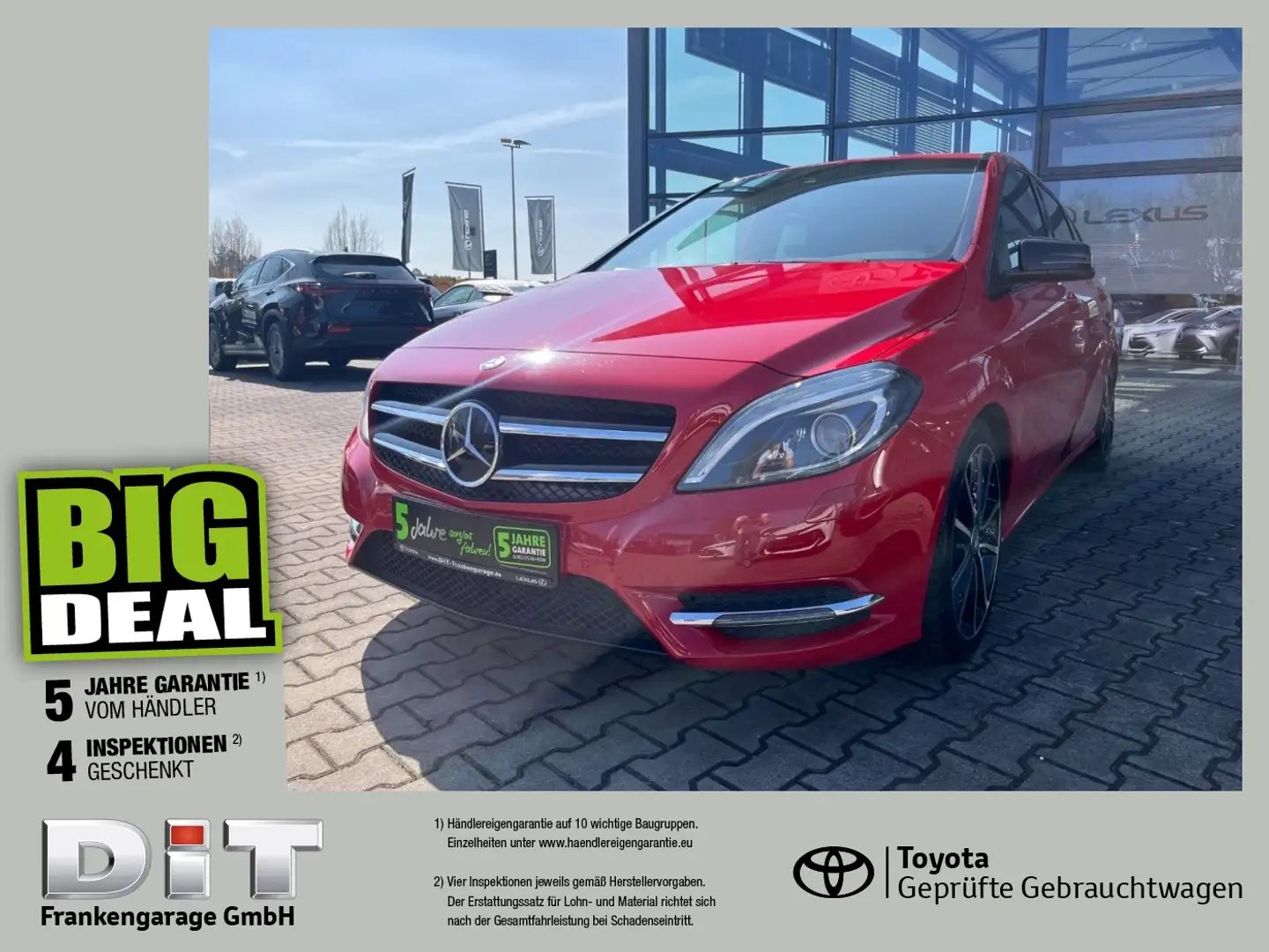 Mercedes-Benz B 180 BiXenon, 8-fach, PDC vo.+hi., Navi, SHZ, Roşu - 1