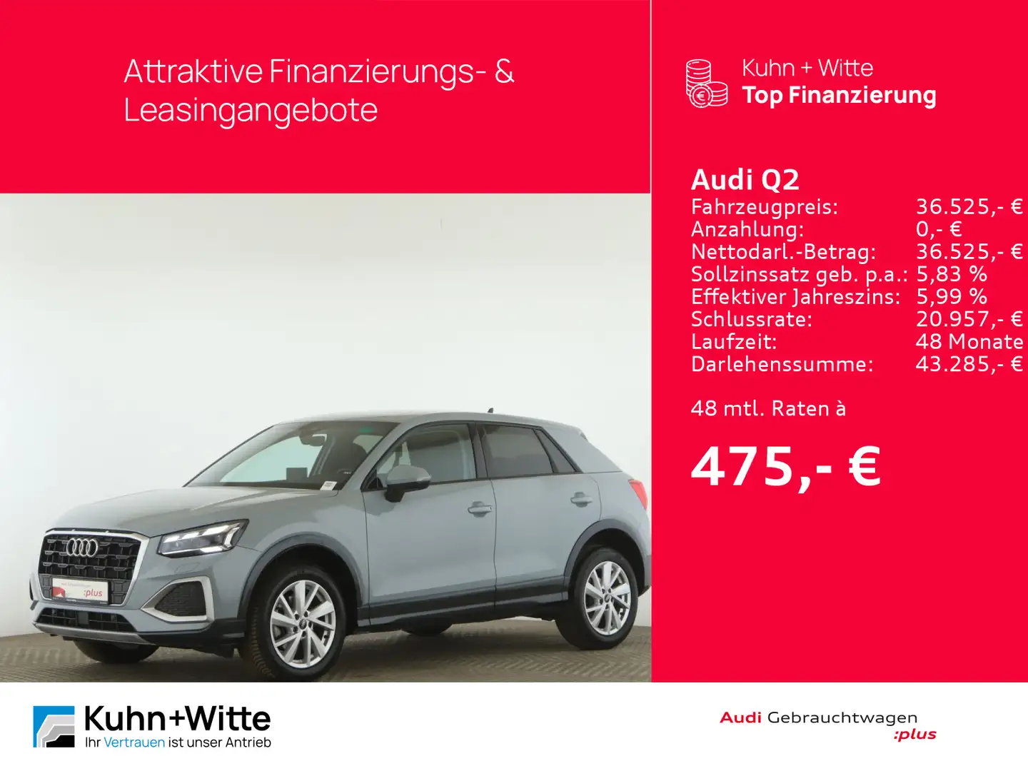 Audi Q2 35 TDI advanced *ACC*AHK*PDC*Matrix*MMI-Plus* Grau - 1