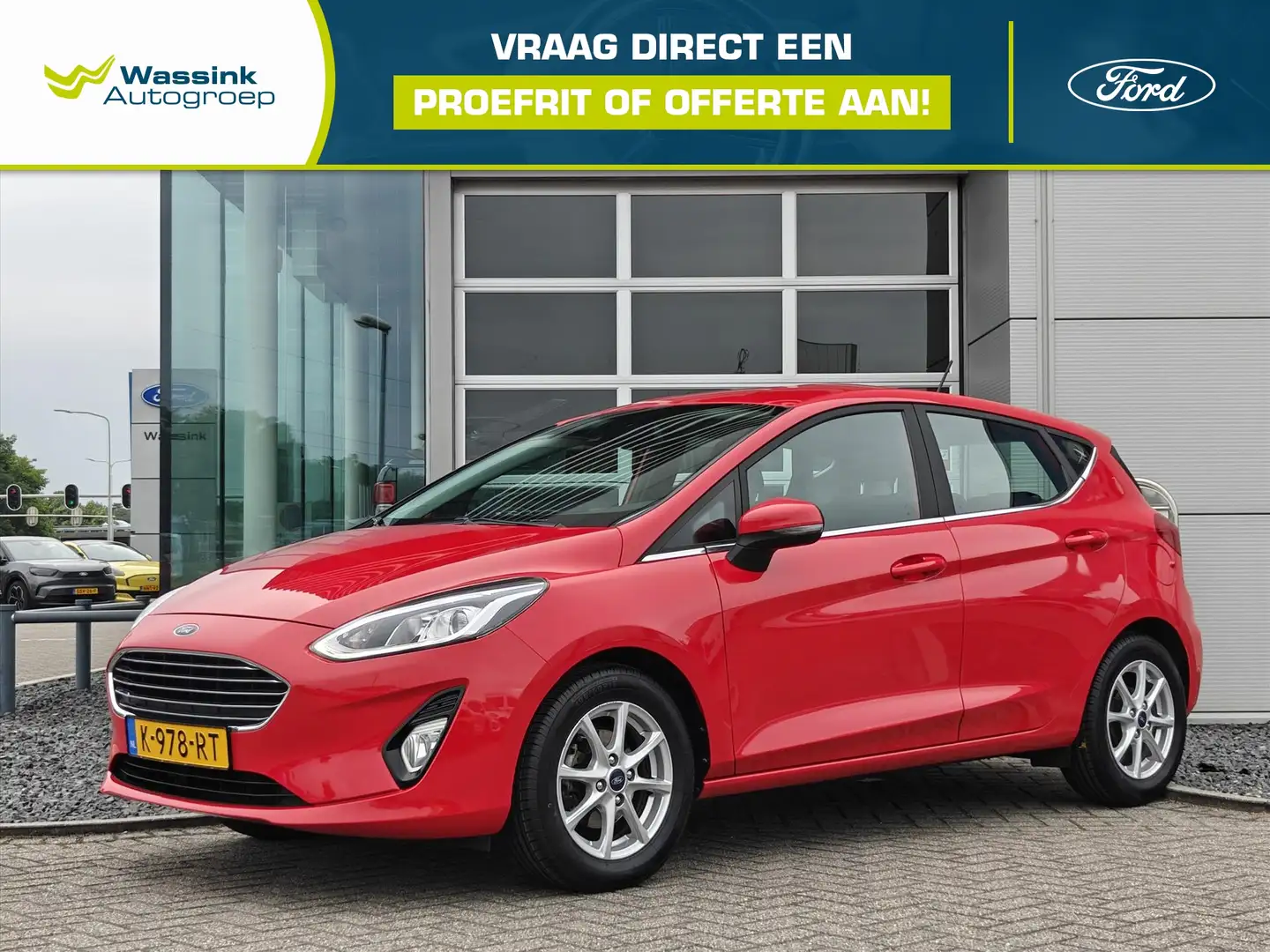 Ford Fiesta 1.0 EcoBoost 100pk 5dr Titanium | Navi by App | Cl Rood - 1