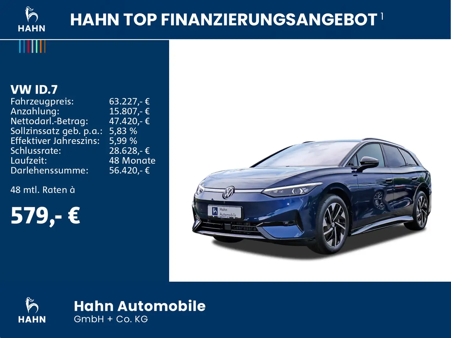 Volkswagen ID.7 Tourer Pro 210 kW (286 PS) 77 kWh Blau - 2
