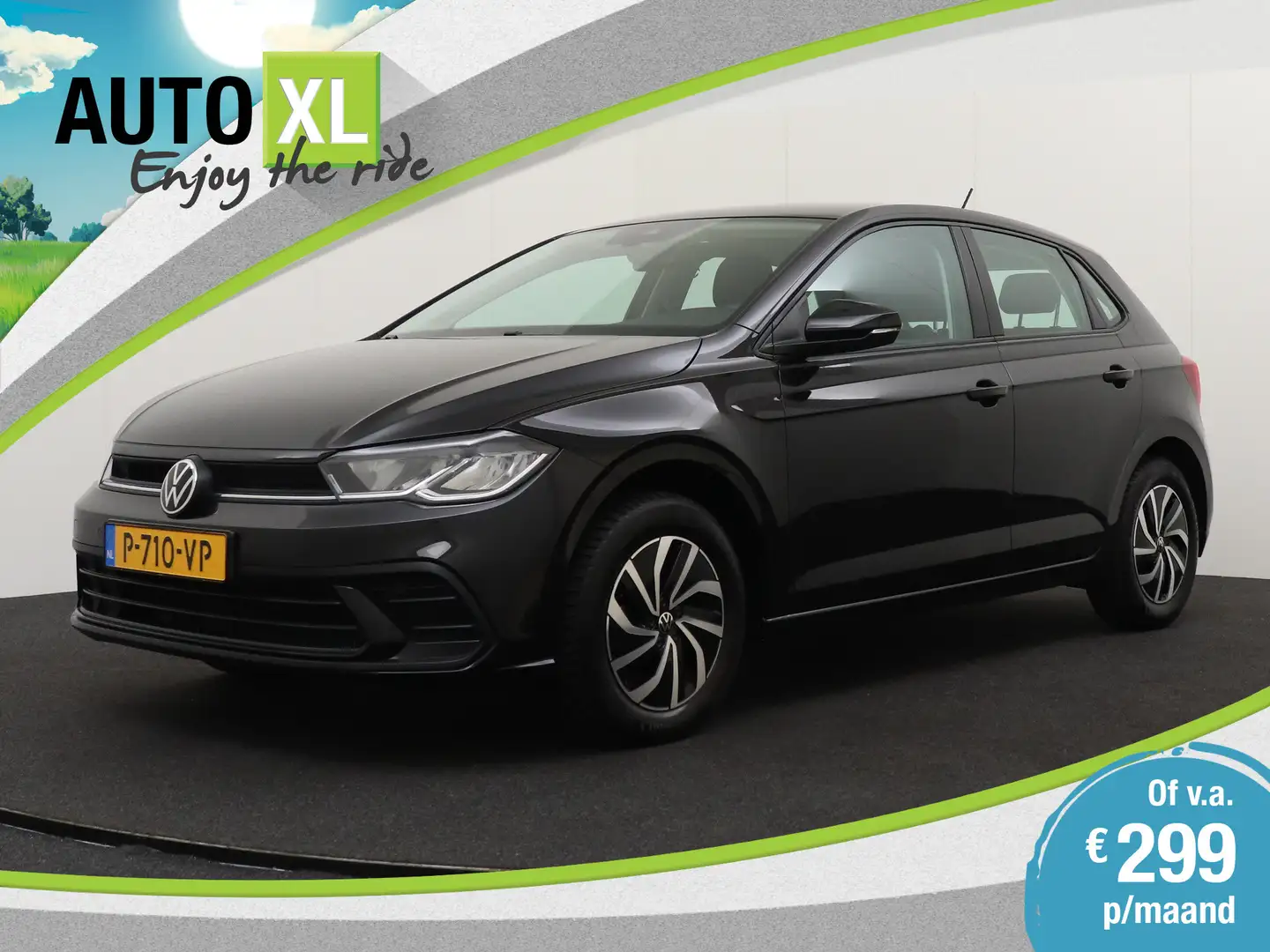 Volkswagen Polo 1.0 TSI Aut. Business Carplay Stoelverw. Adapt. Cr Zwart - 1