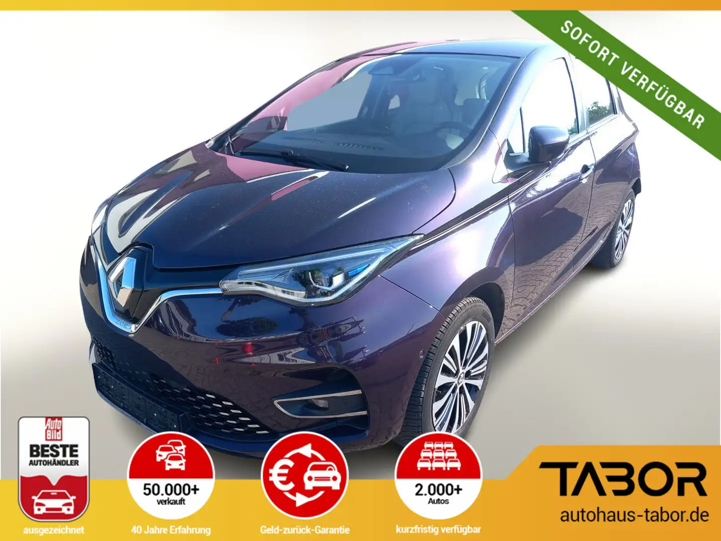 Renault ZOE ZE50 R135 Riviera Kaufbatterie CCS LED Leder Violett - 1