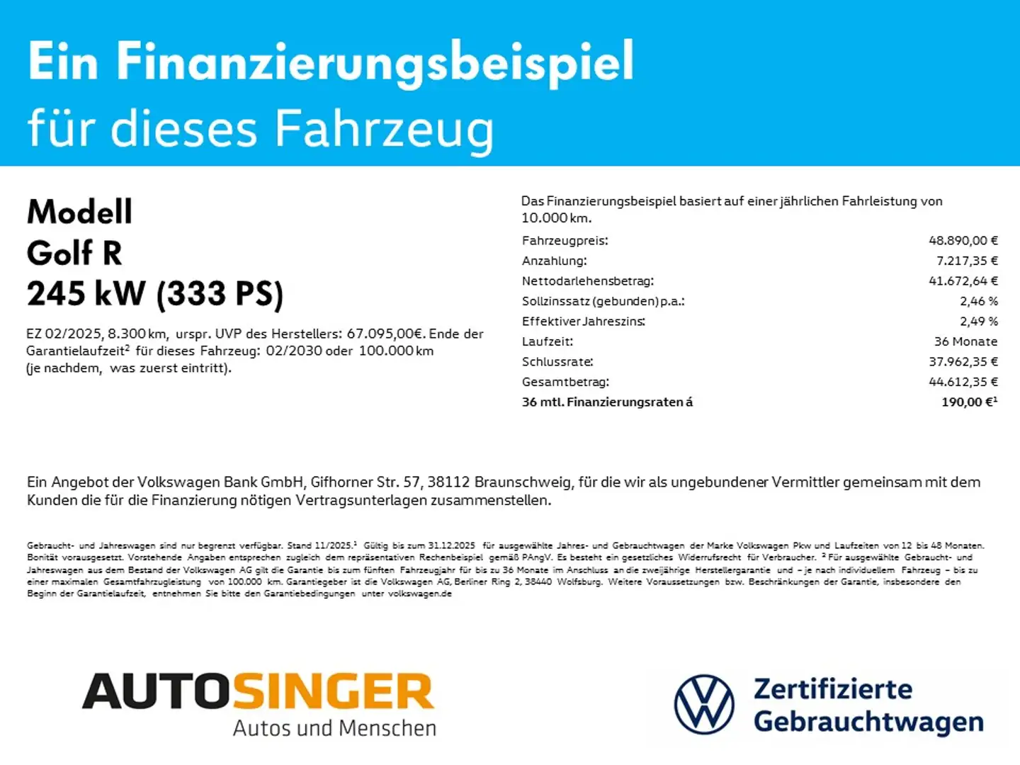 Volkswagen Golf R *FACELIFT*PANO*IQ-L*ACC*DCC*HUD*LEDER*NAV Blau - 2