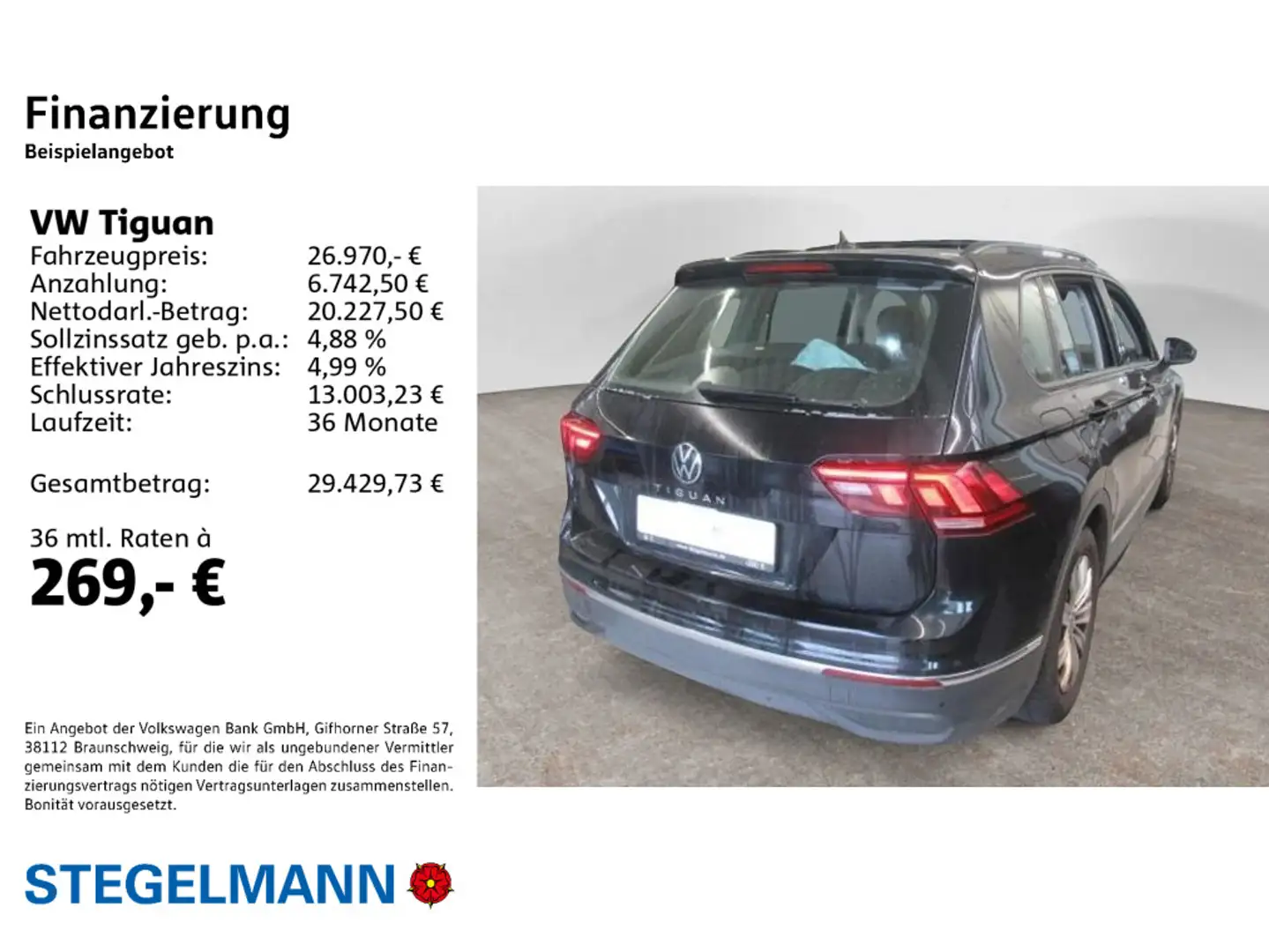 Volkswagen Tiguan 2.0 TDI Life *AHK*LED*Navi*Pano* Schwarz - 2
