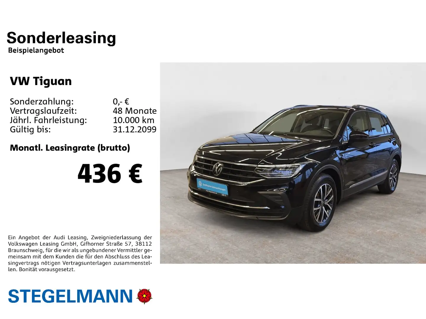 Volkswagen Tiguan 2.0 TDI Life *AHK*LED*Navi*Pano* Schwarz - 2