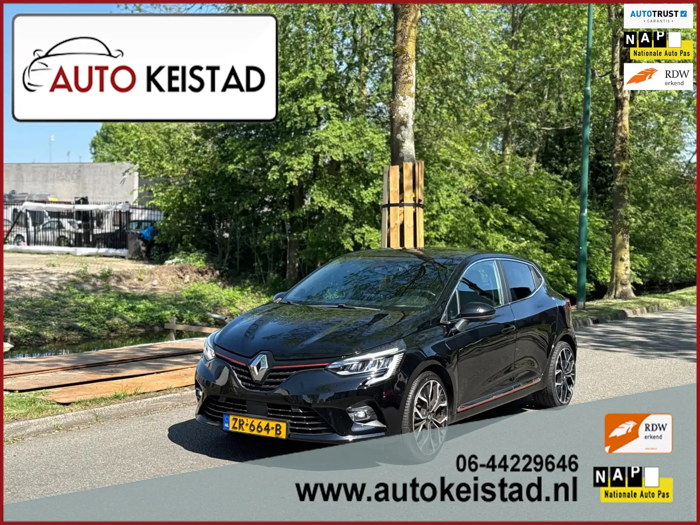 Renault Clio 1.3 TCE LEDER/LED/CARPLAY/LANE-ASSIST! SUPER STAAT Negro - 1