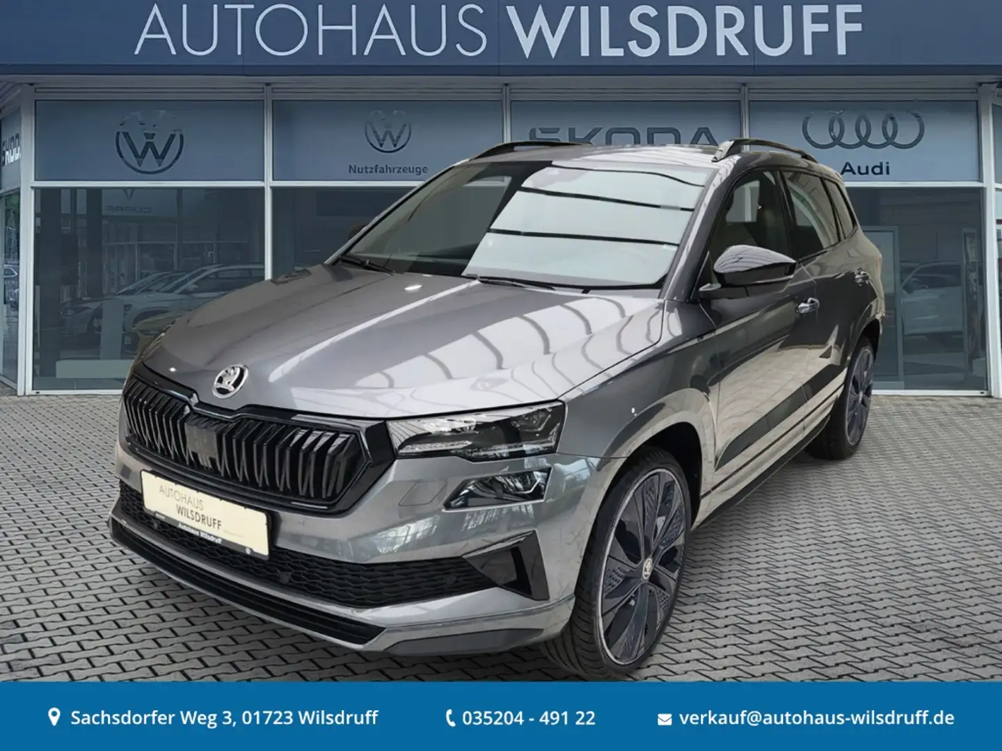 Skoda Karoq 1.5 TSi Sportline Matrix AHK Ladeboden Grau - 1