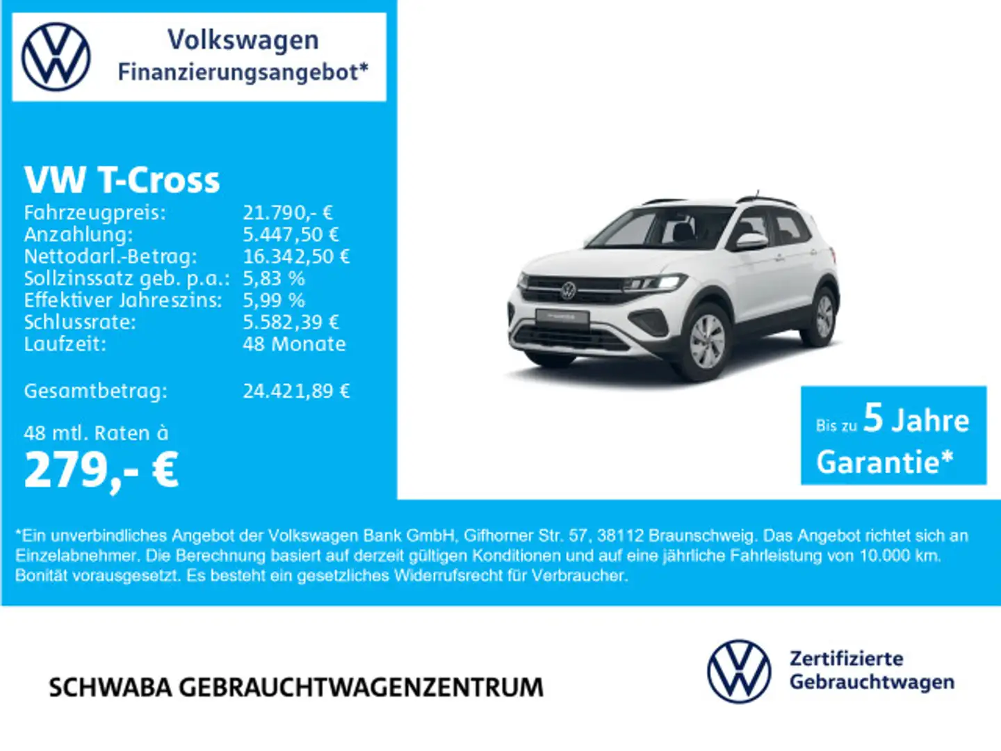 Volkswagen T-Cross Life 1.0 TSI Blanc - 1