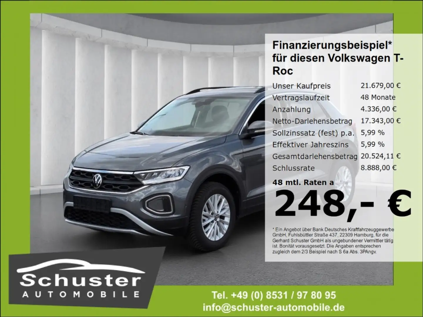 Volkswagen T-Roc Life 1.0TSI*LED Navi digCockp SHZ VKZ-Erk Grau - 1