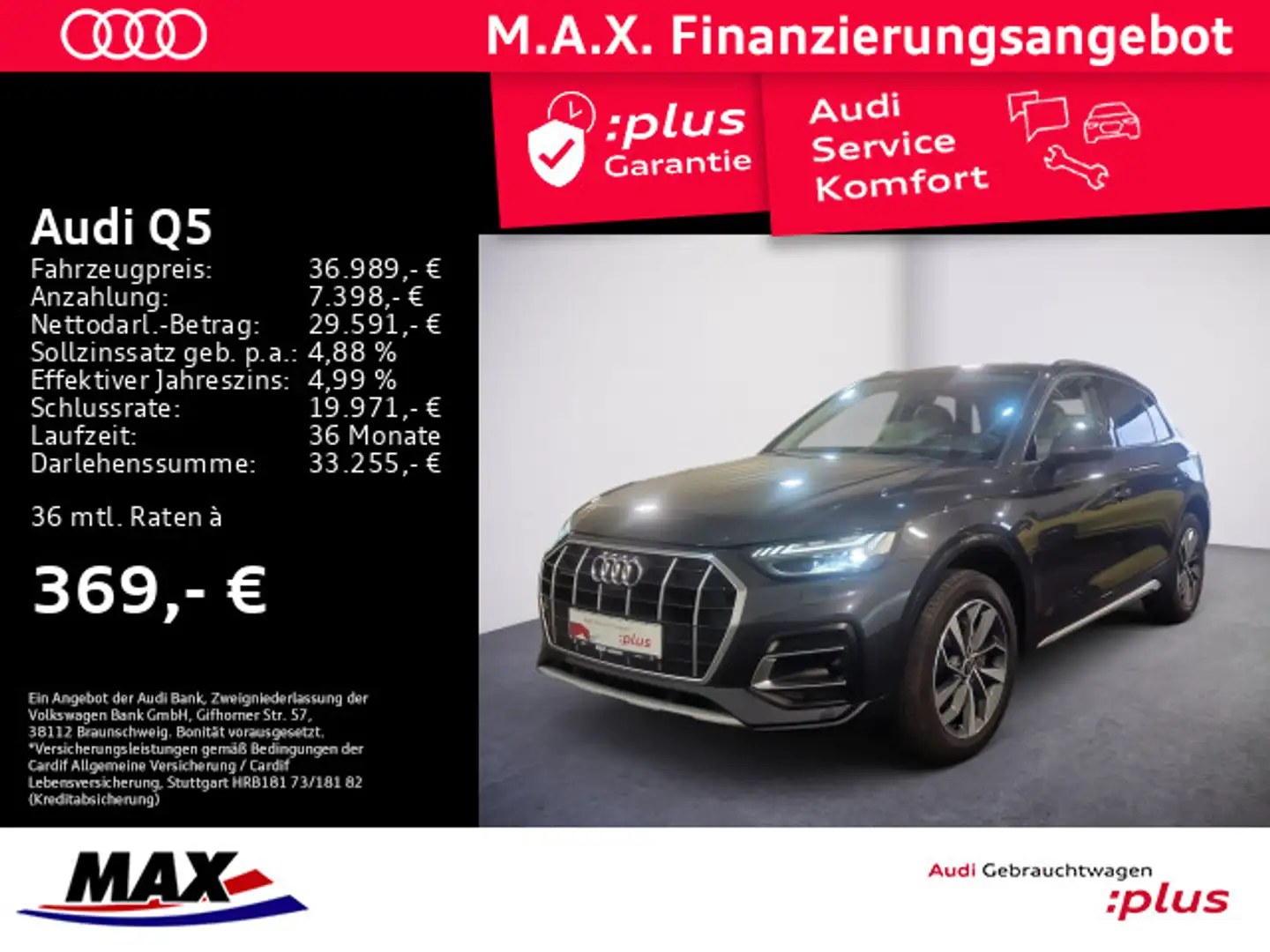 Audi Q5 40 TDI QUATTRO ADVANCED +MATRIX+B&O+MMI NAVI+ Grau - 1