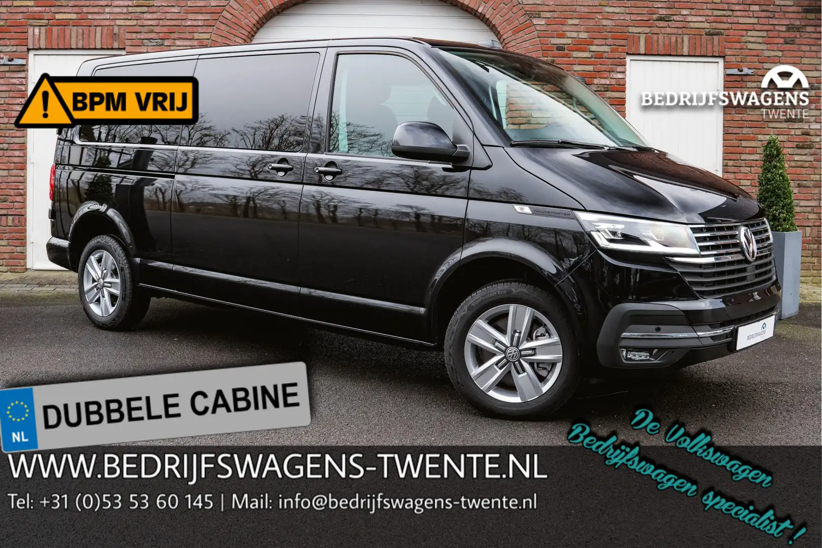 Volkswagen T6.1 Transporter 2.0 TDI 204PK DSG L2H1 HIGHLINE DUB/CAB Standkache Zwart - 1