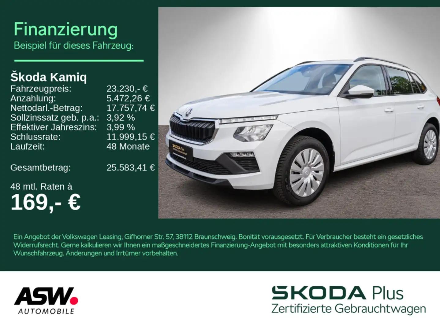 Skoda Kamiq Essence 1.0 TSI DSG Klima LED VC SHZ PDC Blanc - 1