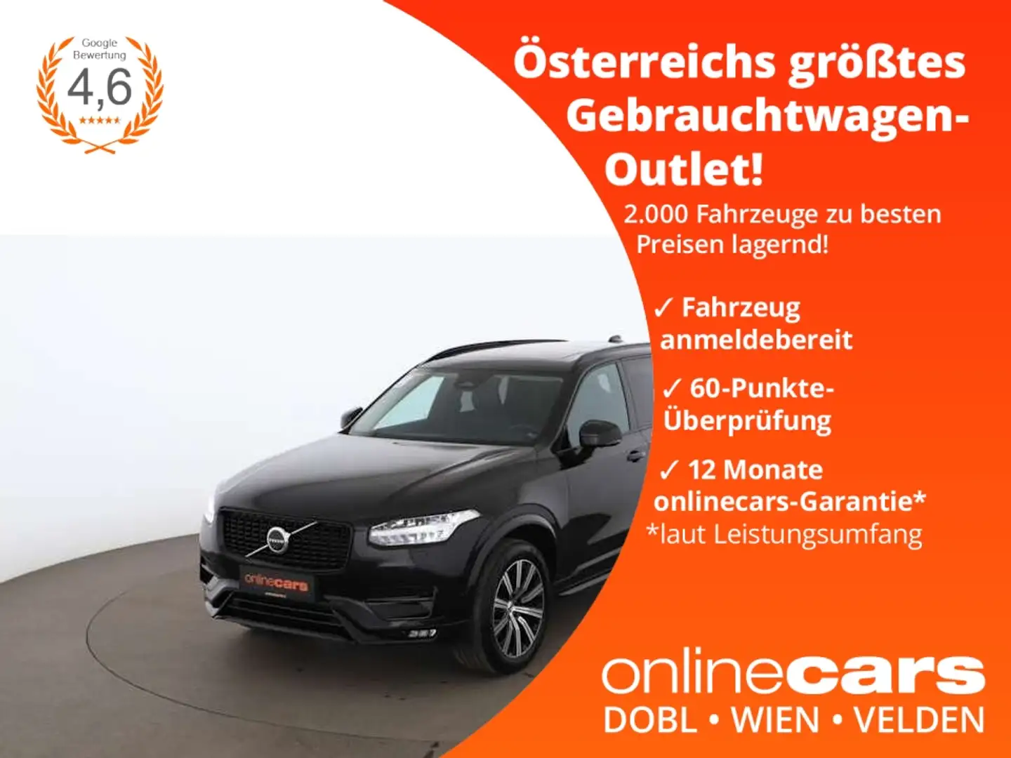 Volvo XC90 B5 D R-Design AWD Aut LED SKY RADAR LEDER Schwarz - 1