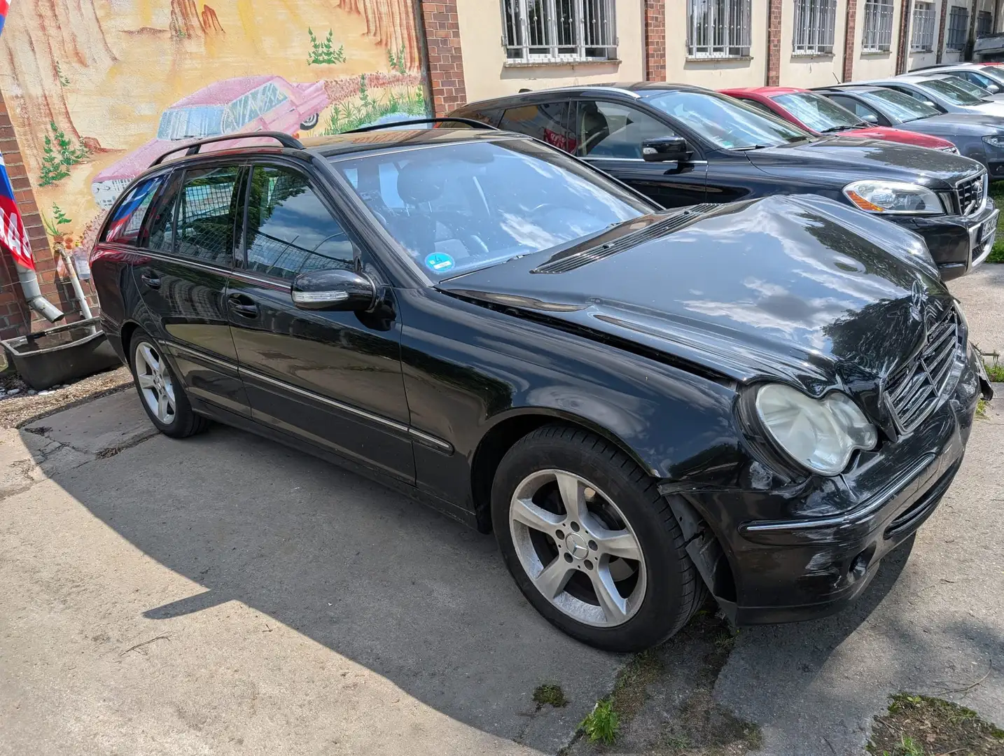 Mercedes-Benz C 200 T CDI Avantgarde,2 Hand,Alu,AHK,Unfall Auto Zwart - 2