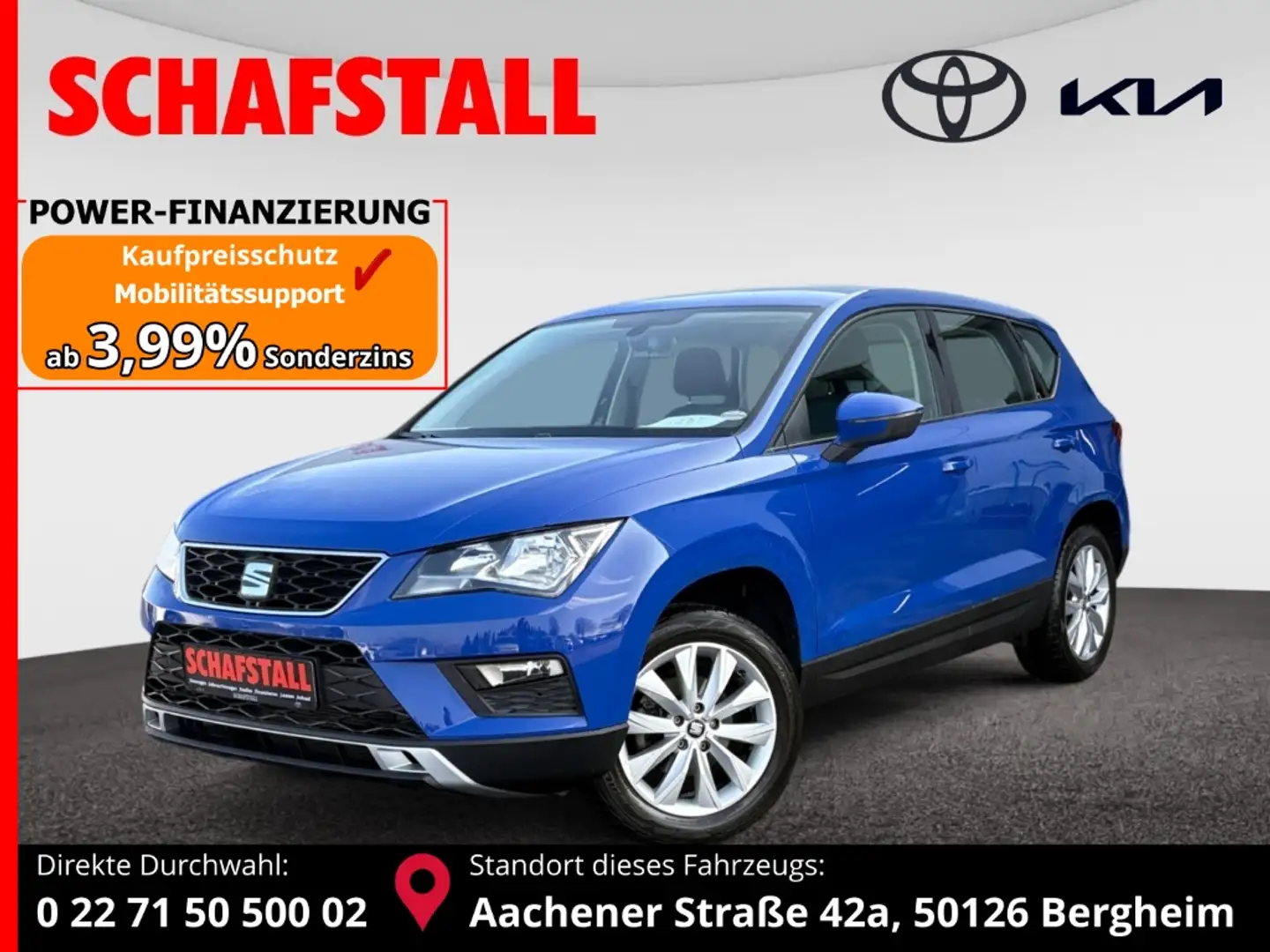 SEAT Ateca 1.5 TSI Style ACT 1.Hand wenig KM Tempomat PDC Rad Blu/Azzurro - 1