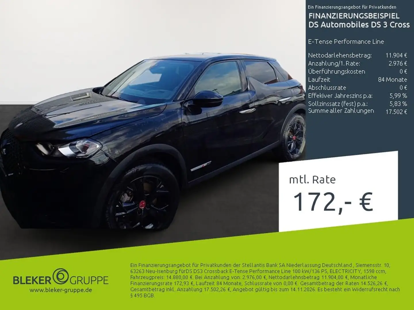 DS Automobiles DS 3 Crossback E-Tense Performance Line Black - 1