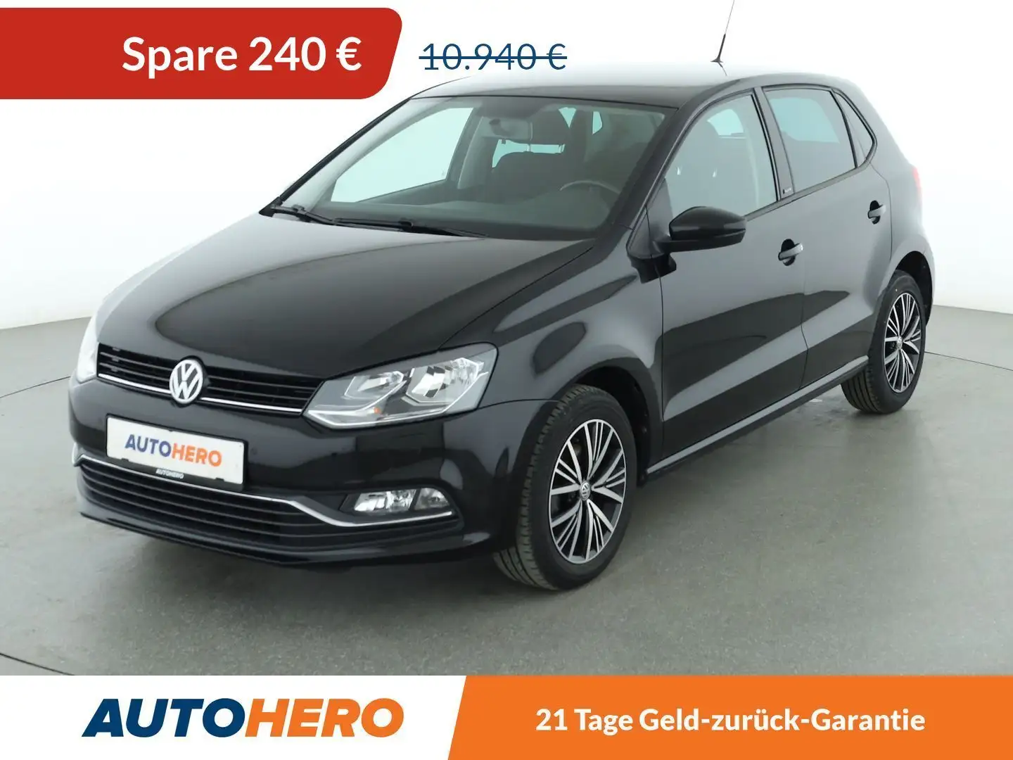 Volkswagen Polo 1.0 Allstar*PDC*SHZ*KLIMA*GARANTIE* Schwarz - 1