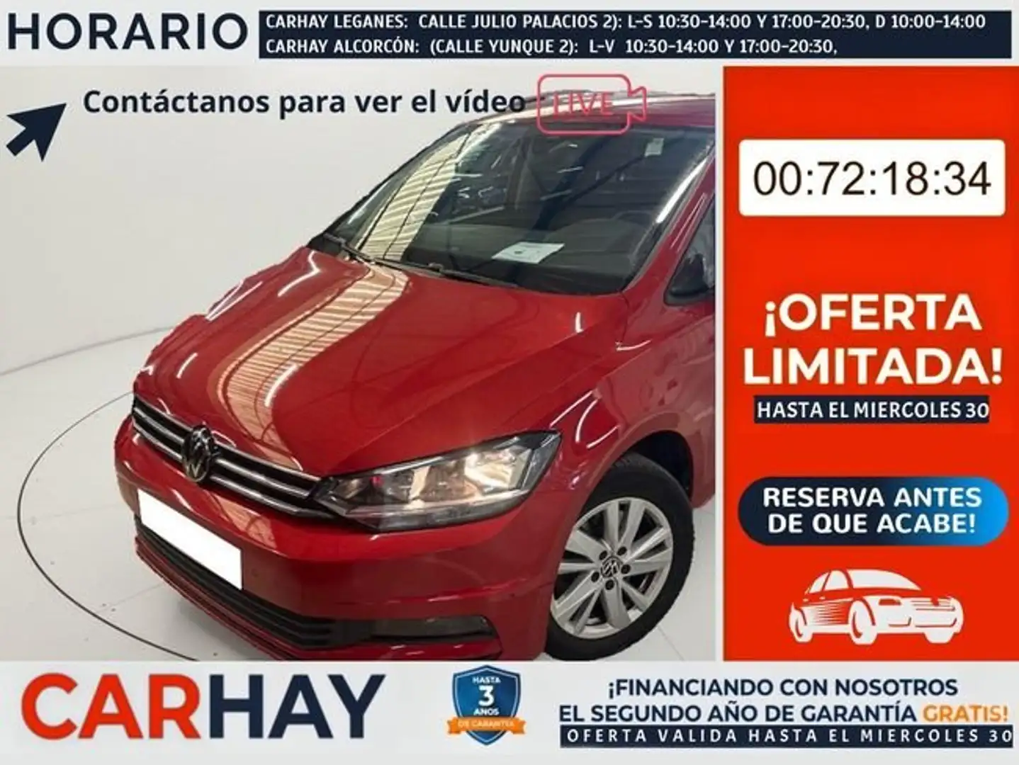 Volkswagen Touran 2.0 TDI Lounge Business DSG7 5 plazas Rojo - 1