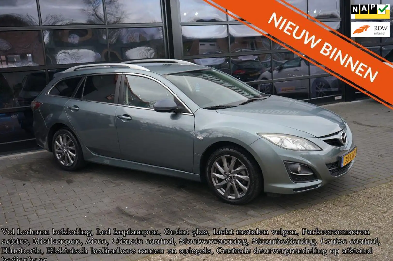Mazda 6 Sportbreak 1.8 Exclusive GT, Leder, Clima,CC, Led, Grijs - 1
