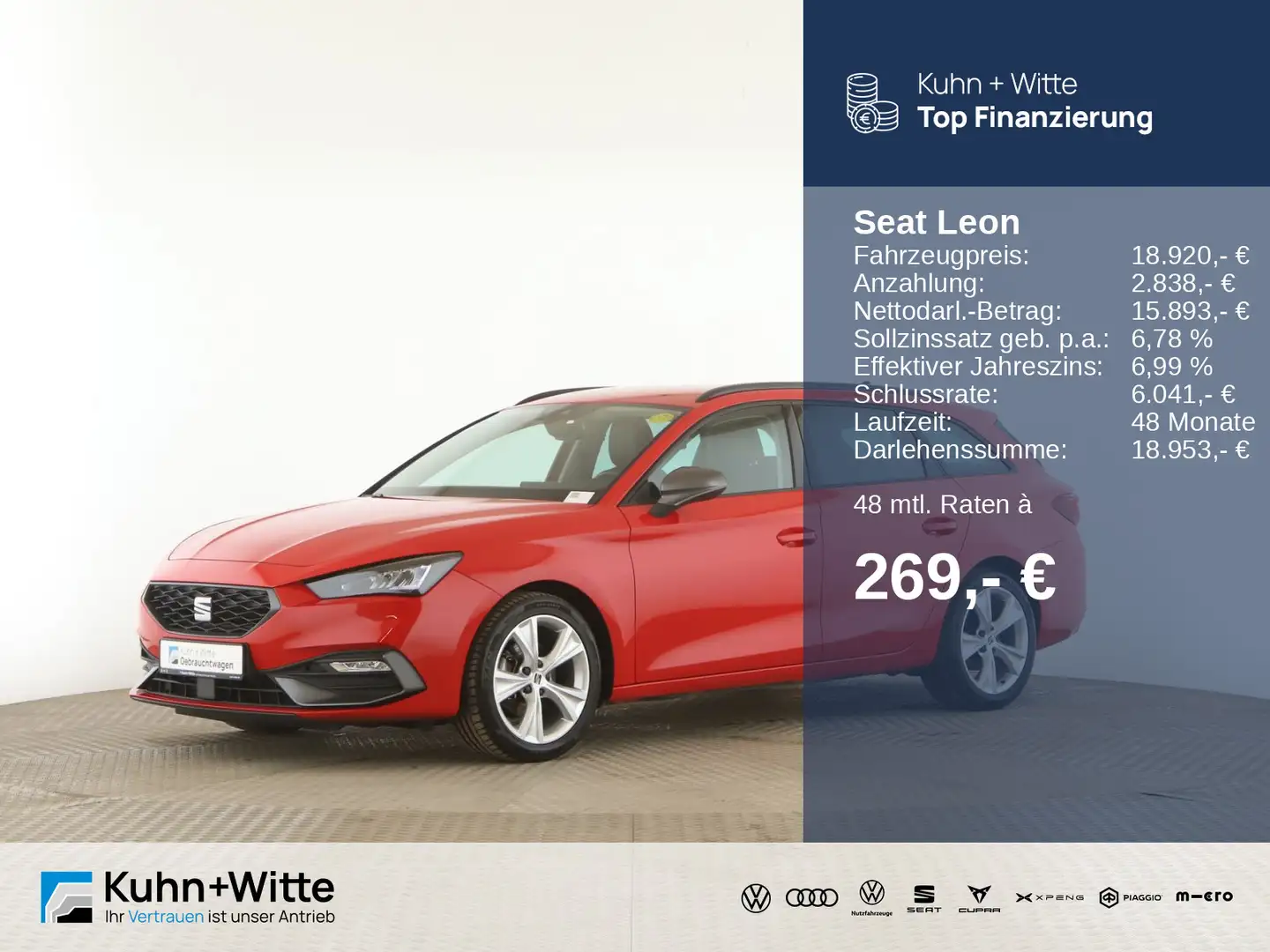 SEAT Leon Sportstourer 1.5 TSI FR-Line *LED*PDC*Navi* Rot - 1