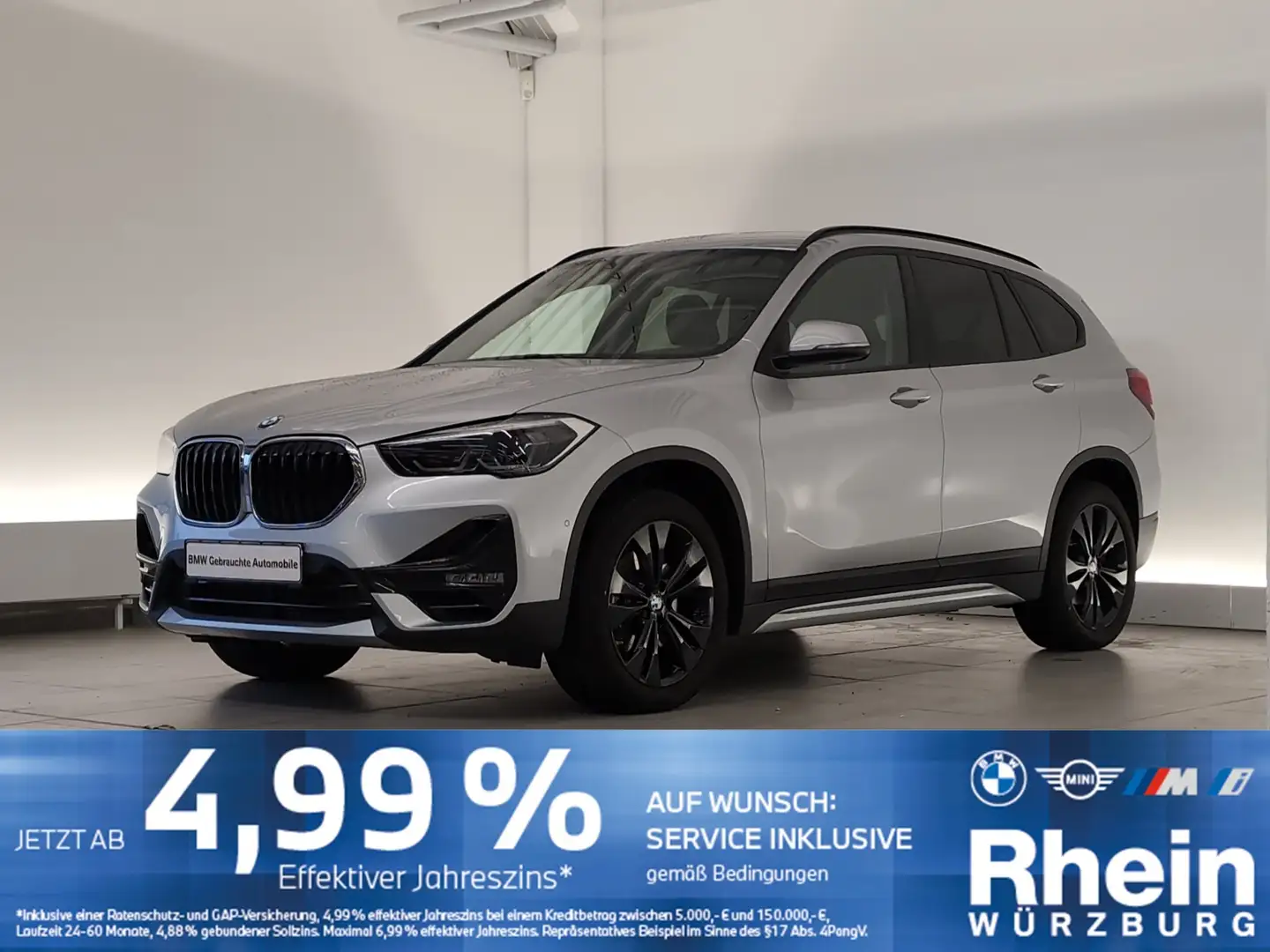 BMW X1 sDrive20i Sport Line Navi/LED/AHK/PDCvo+hi/PA AHK/ Silber - 1