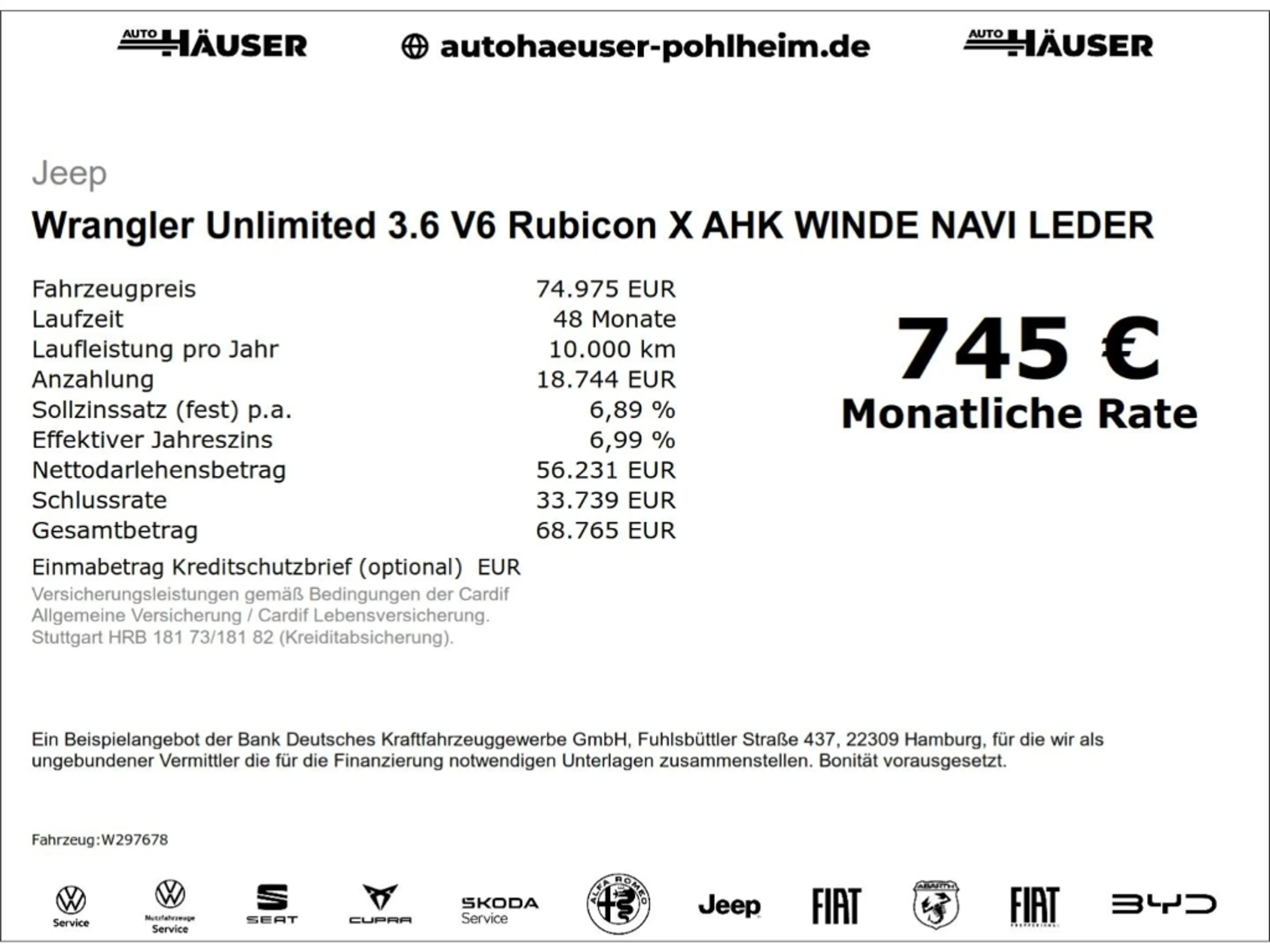 Jeep Wrangler Unlimited 3.6 V6 Rubicon X AHK WINDE NAVI LEDER — photo 2