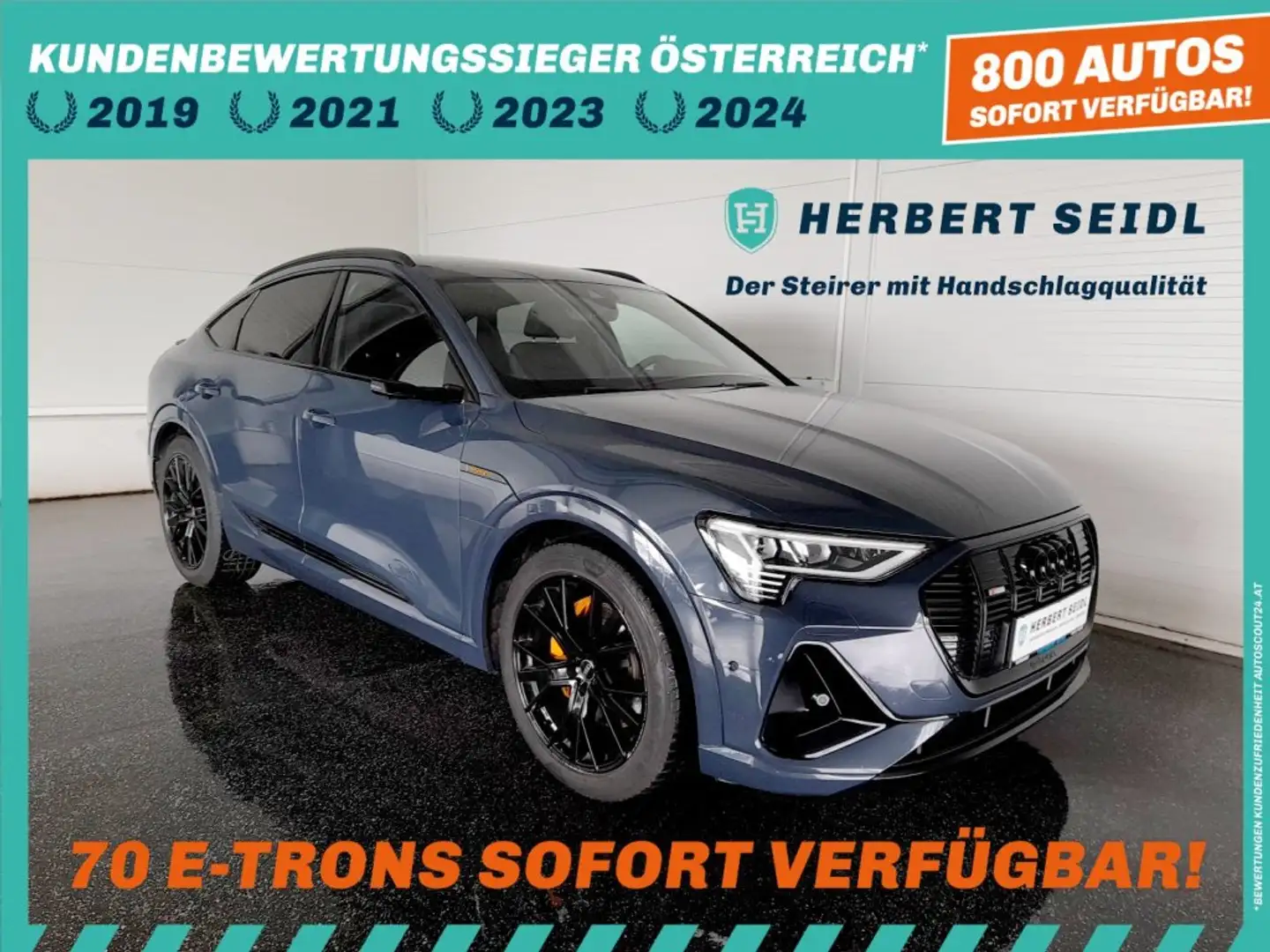 Audi e-tron SB 55 quattro S-LINE BLACK *NP: € 113.165,-- / MATRIX-LED / MEMORY SPORTSITZE / 21 ZOLL / AHV & KAMERA / B&O SOUND* Blau - 1