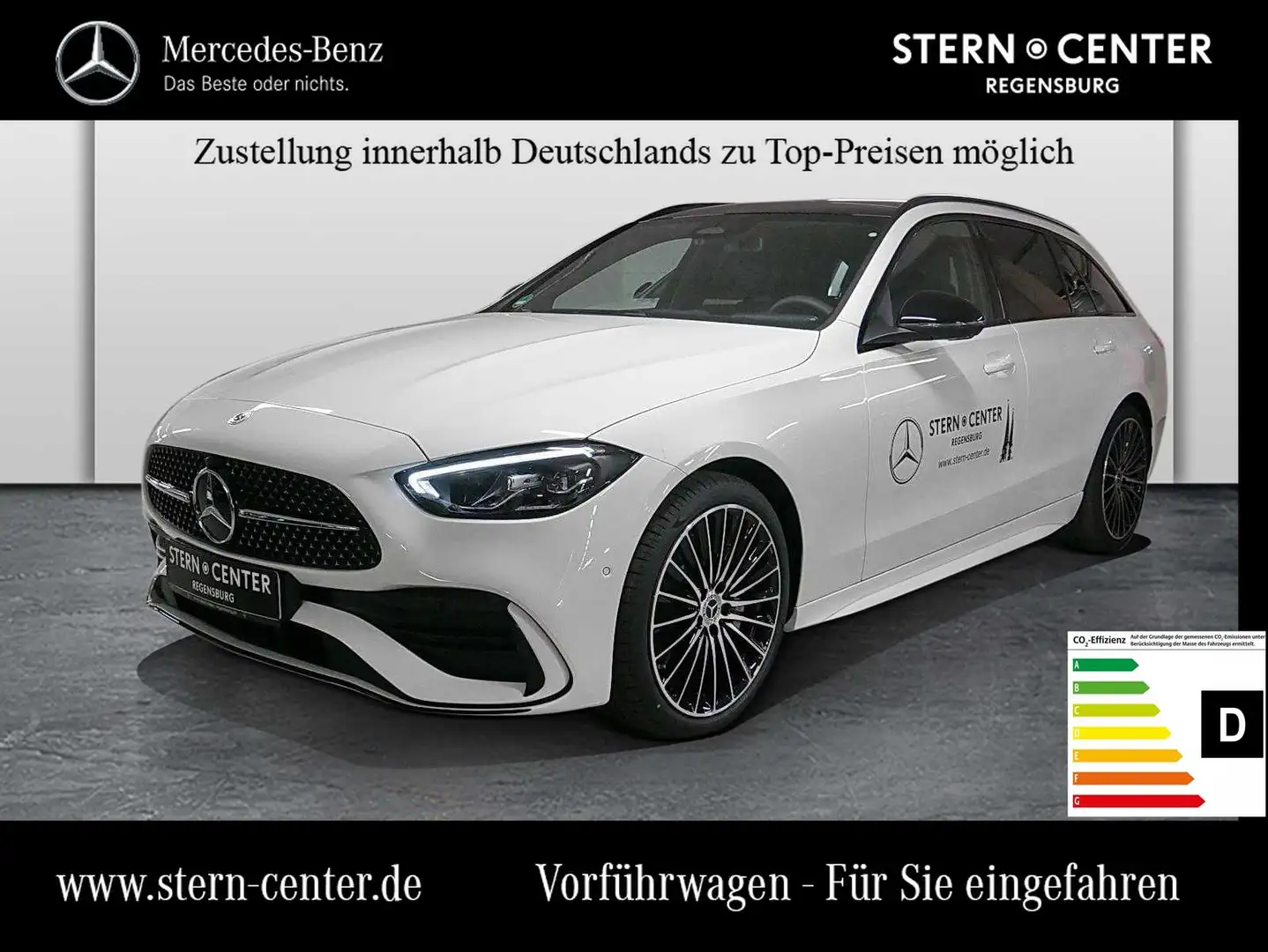 Mercedes-Benz C 200 d T-Mod+AMG+DIST+PANO+AHK+MEMORY+NIGHT+360 Белый - 1