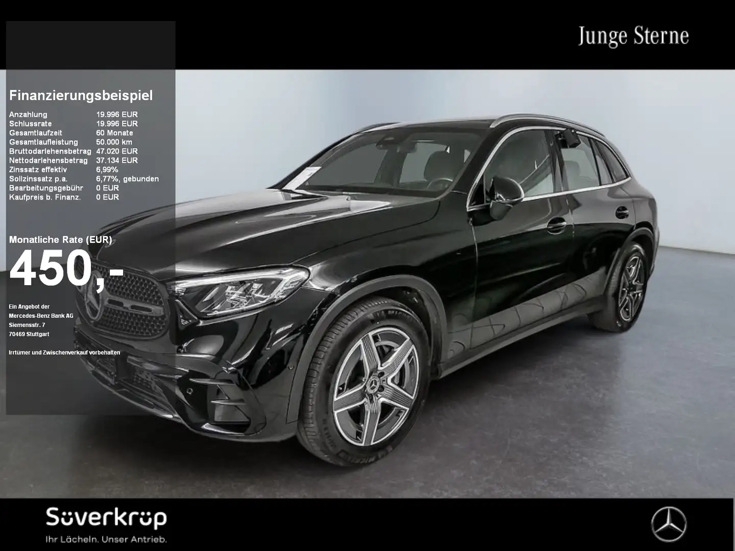 Mercedes-Benz GLC 300 4M , BURM AMG SPUR DISTR PANO AHK PDC Schwarz - 1