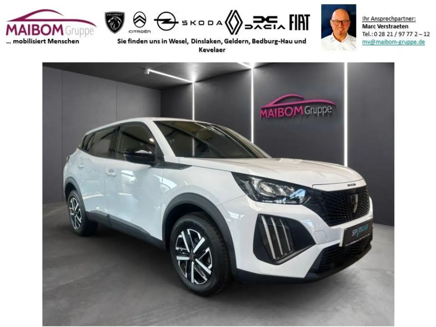 Peugeot 2008 Active PureTech 100 ++Navi++Sitzheizung++ Weiß - 2