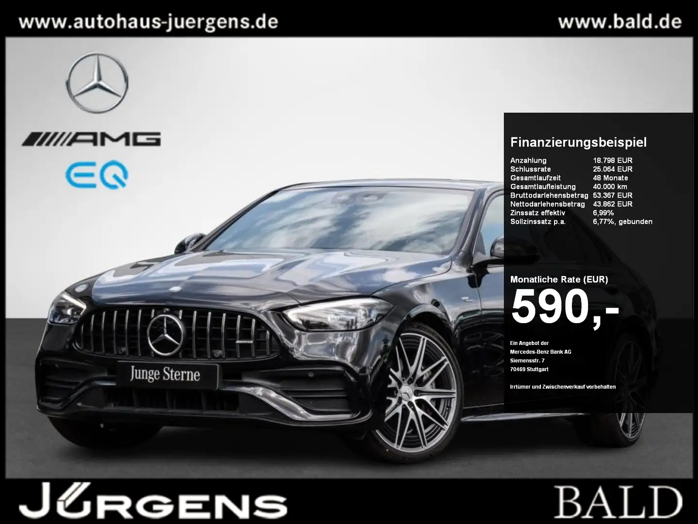 Mercedes-Benz C 43 AMG 4M Wide/Digital/Pano/360/Memo/Night/20" Negro - 1