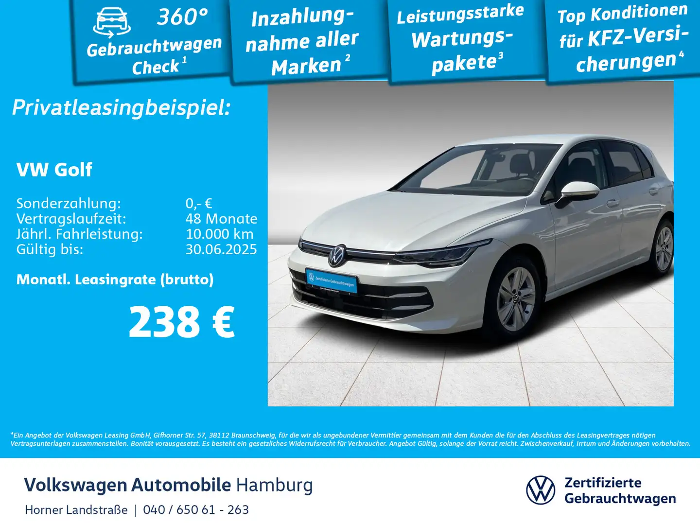 Volkswagen Golf VIII Life 1.5 TSI Sitzheizung Navi CarPlay Weiß - 1