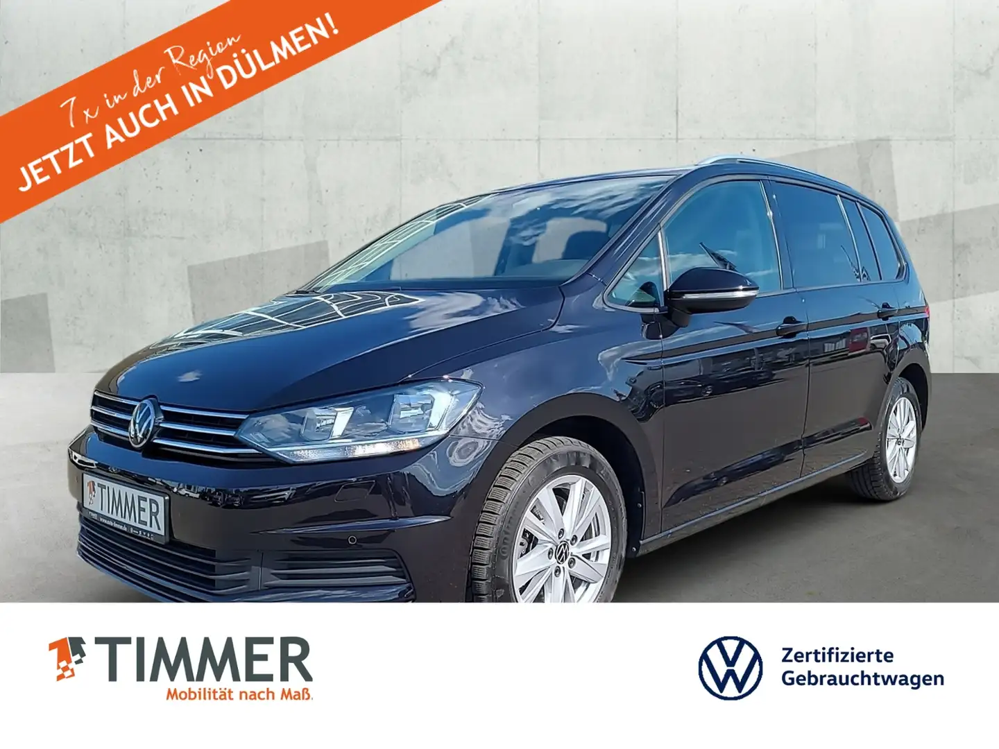 Volkswagen Touran 1.5 TSI DSG COMFORTLINE +7-SITZER+AHK+VIRTUAL+RKA Schwarz - 1
