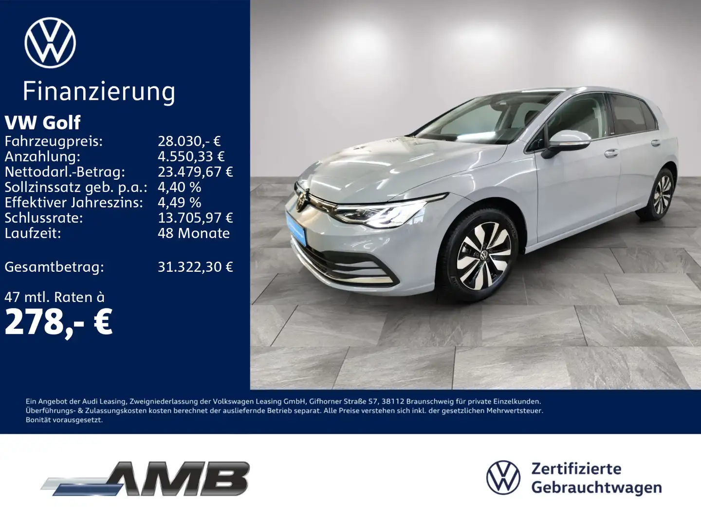 Volkswagen Golf Move 1.5 TSI Pano/ACC/Navi/Standhzg/05.24Ga Grau - 1