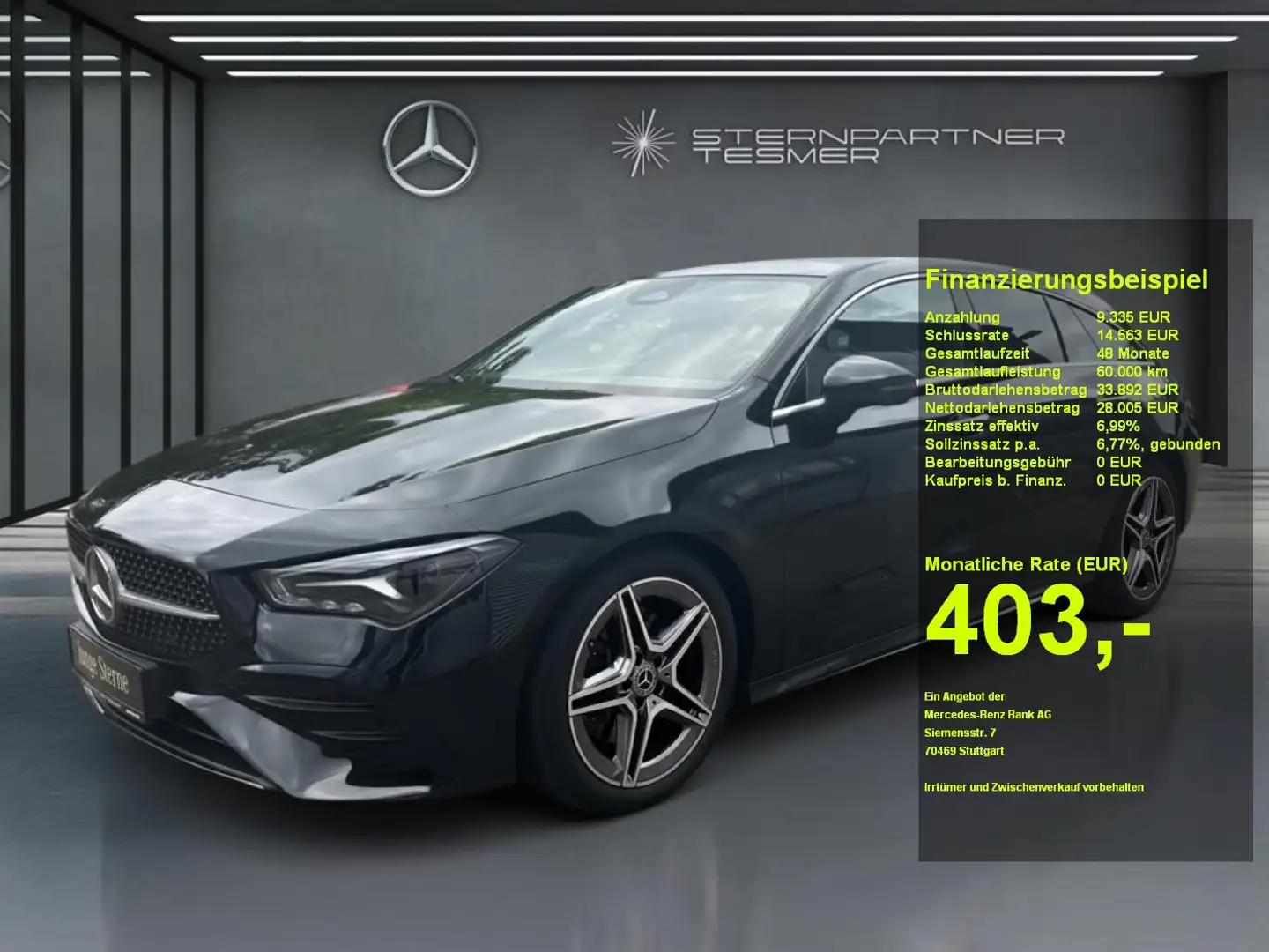 Mercedes-Benz CLA 200 d SB AMG+LED+EASY-P+PANO+360°+SzHz+TOTW Zwart - 1
