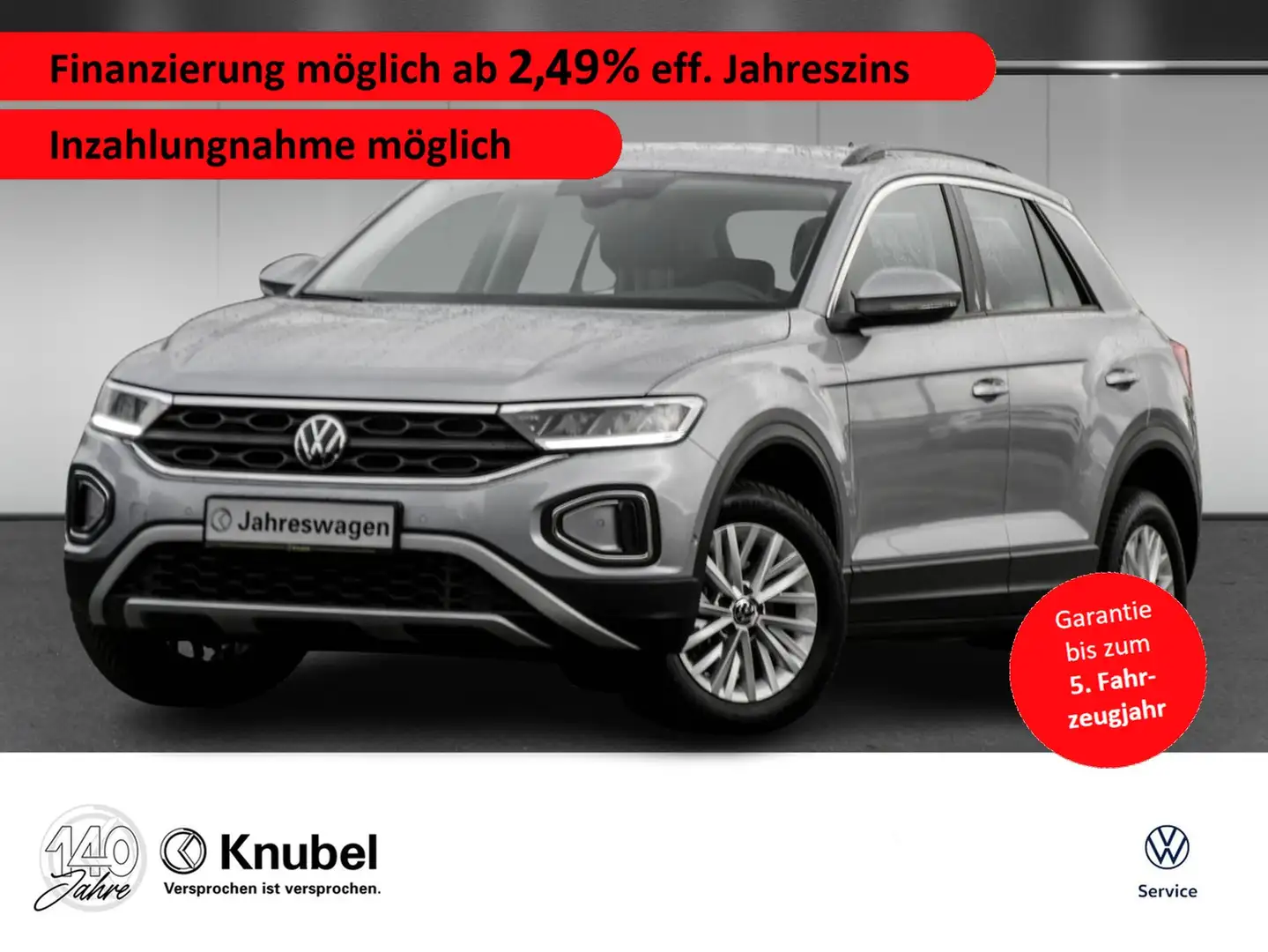 Volkswagen T-Roc Life 1.0 TSI LED Navi AHK ACC RKamera Silber - 1