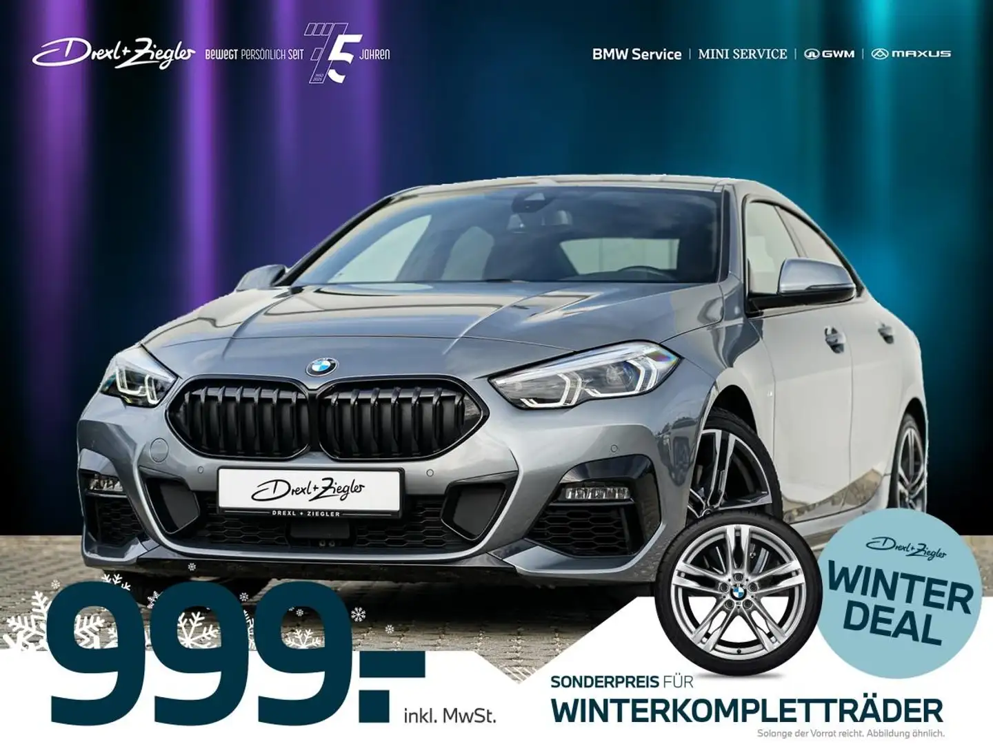 BMW 218 218i Gran Coupe M-Sport 18" PANO KoZg AdLED RFK Grijs - 1