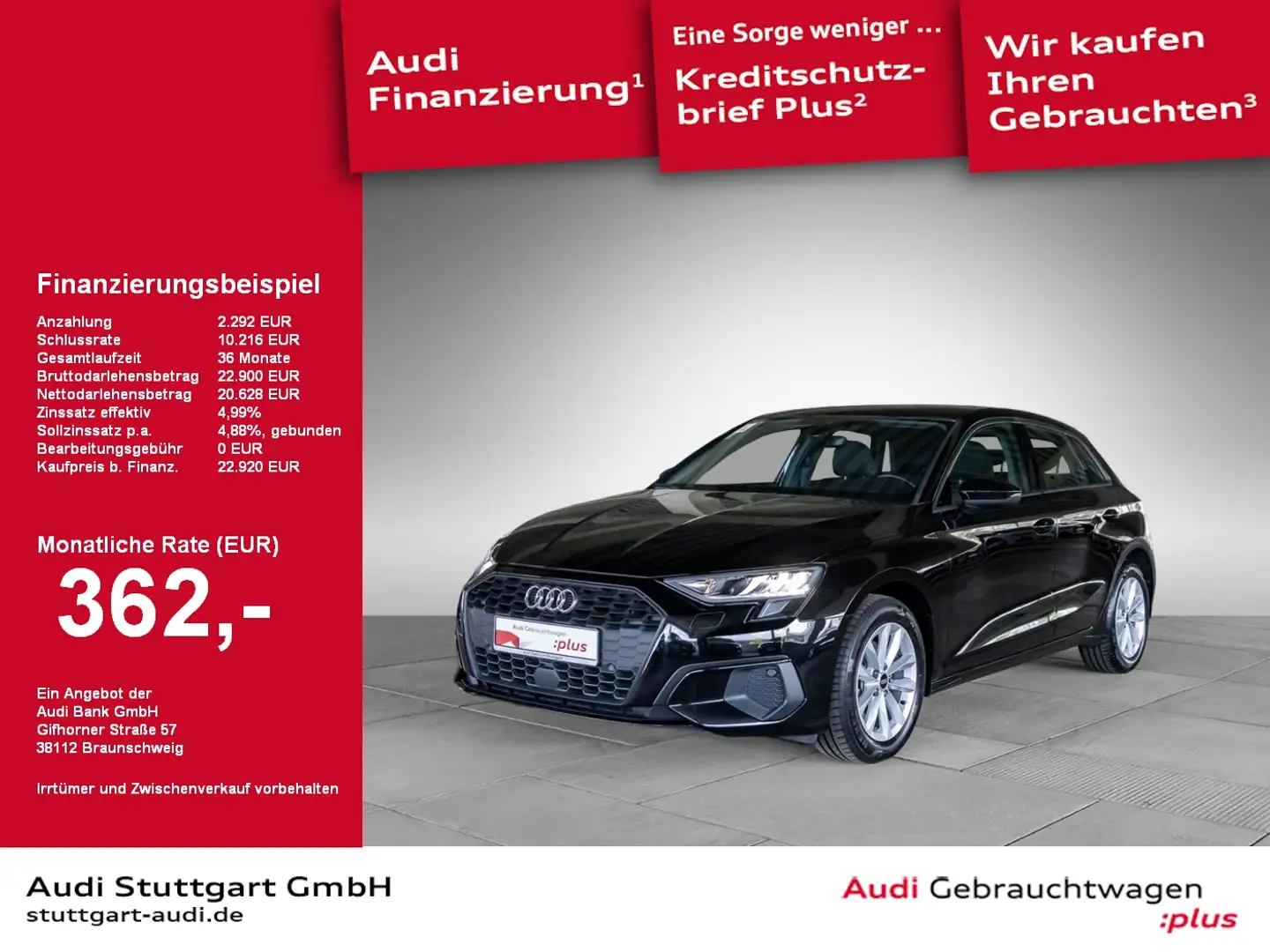Audi A3 Sportback 35 TDI LED virtCo Sitzheizung PDC Zwart - 1