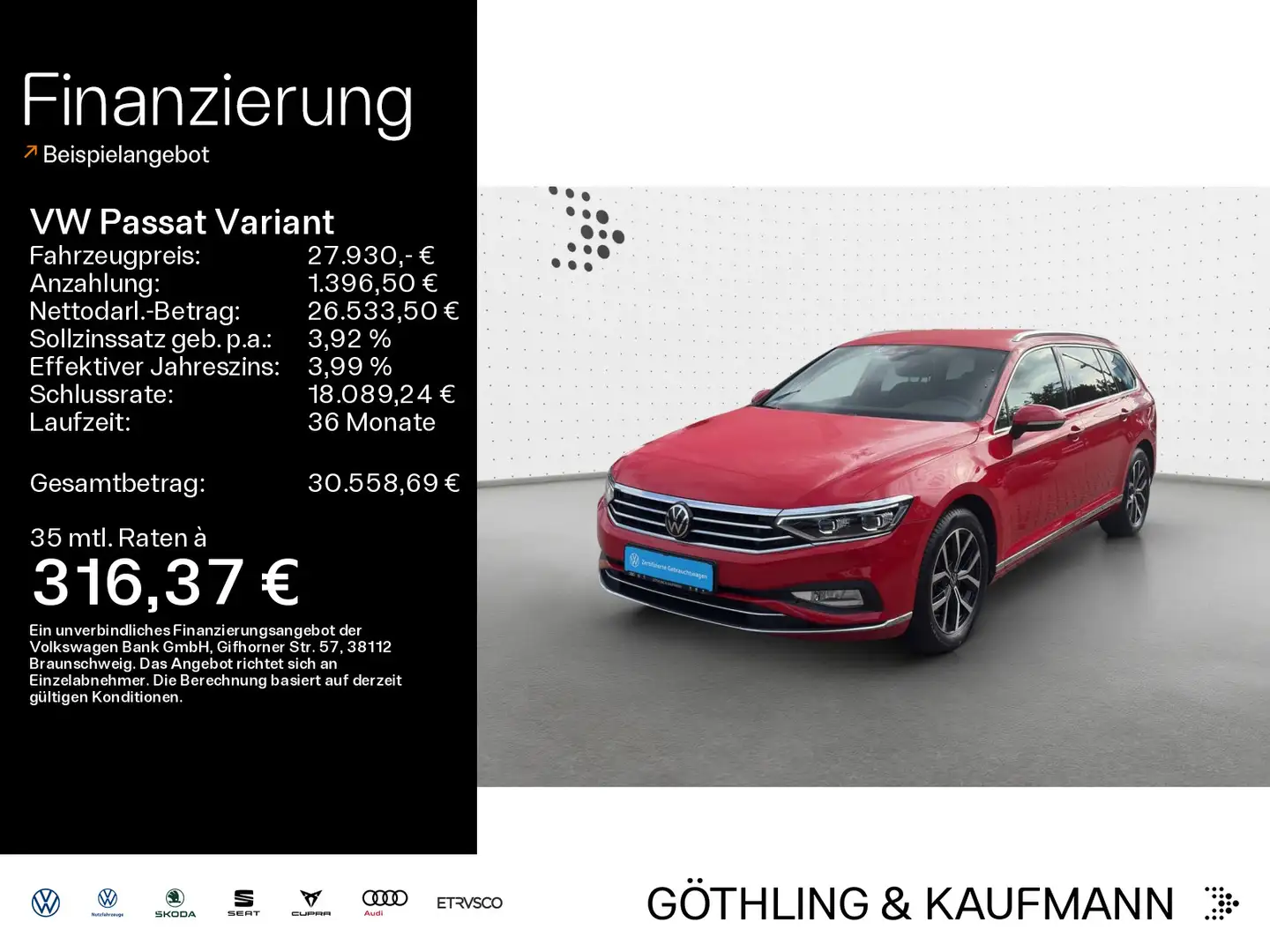 Volkswagen Passat Variant Elegance 1.5 TSI DSG*NAVI*VIRTUAL Rouge - 1