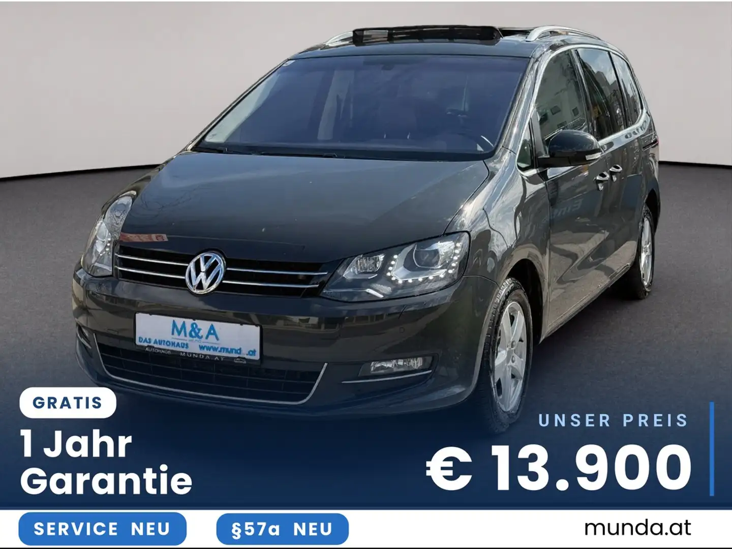 Volkswagen Sharan 2.0 TDI Highline 4Motion BlueMotion/Garantie Grau - 1