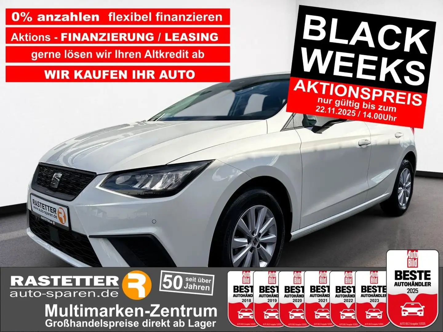 SEAT Ibiza TSI Style Pro+virtCP+Kamera+PDC+Winter+LED+Klimaau Weiß - 1
