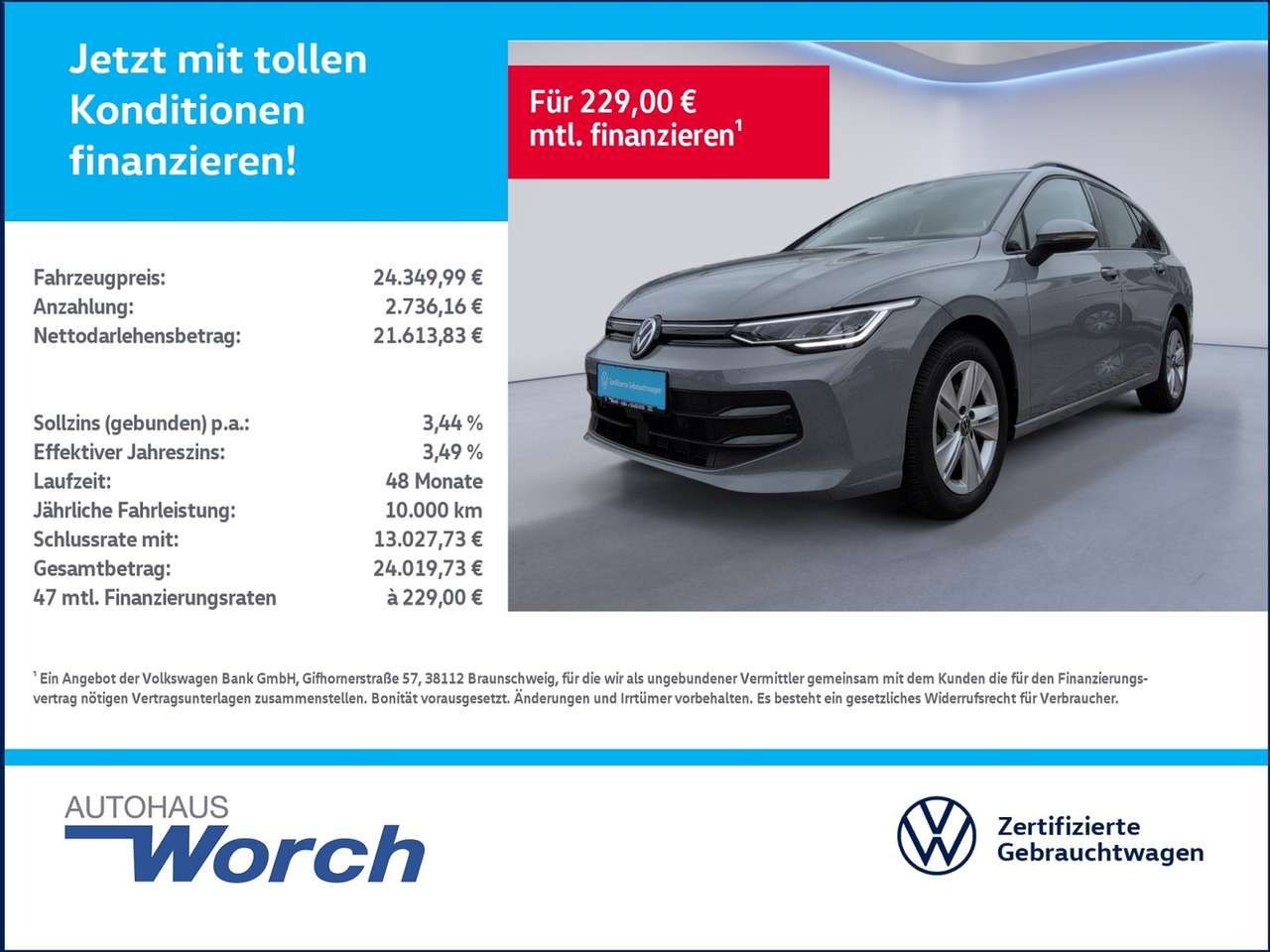 Volkswagen Golf Variant 2025 — VIII Variant 1.5TSI DSG LED+SHZ+LENKRADHZG