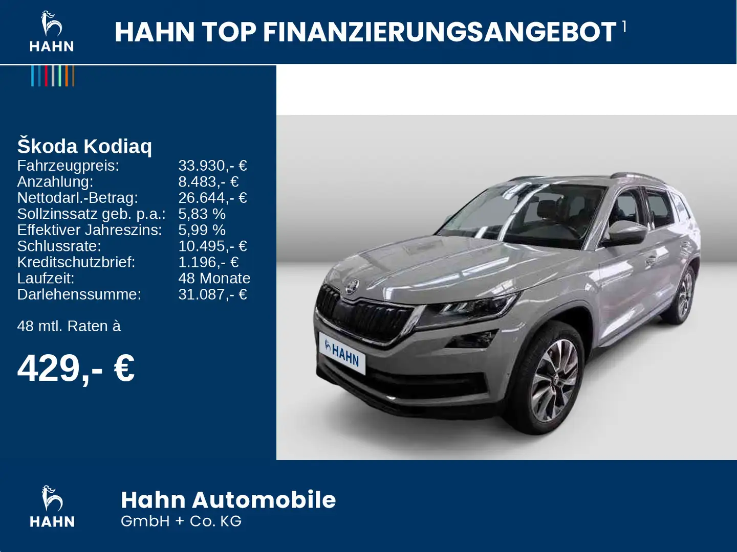 Skoda Kodiaq 2.0TDI DSG 4x4 Clever LED AHK Standh Pano Grijs - 2