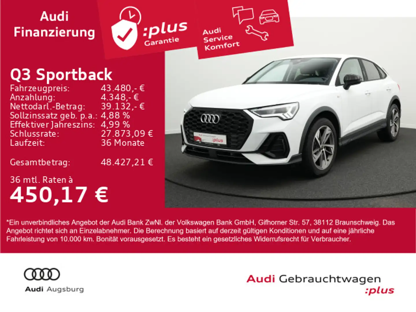 Audi Q3 2x S line 35 TFSI *ACC*AHK*8-fach* Weiß - 1