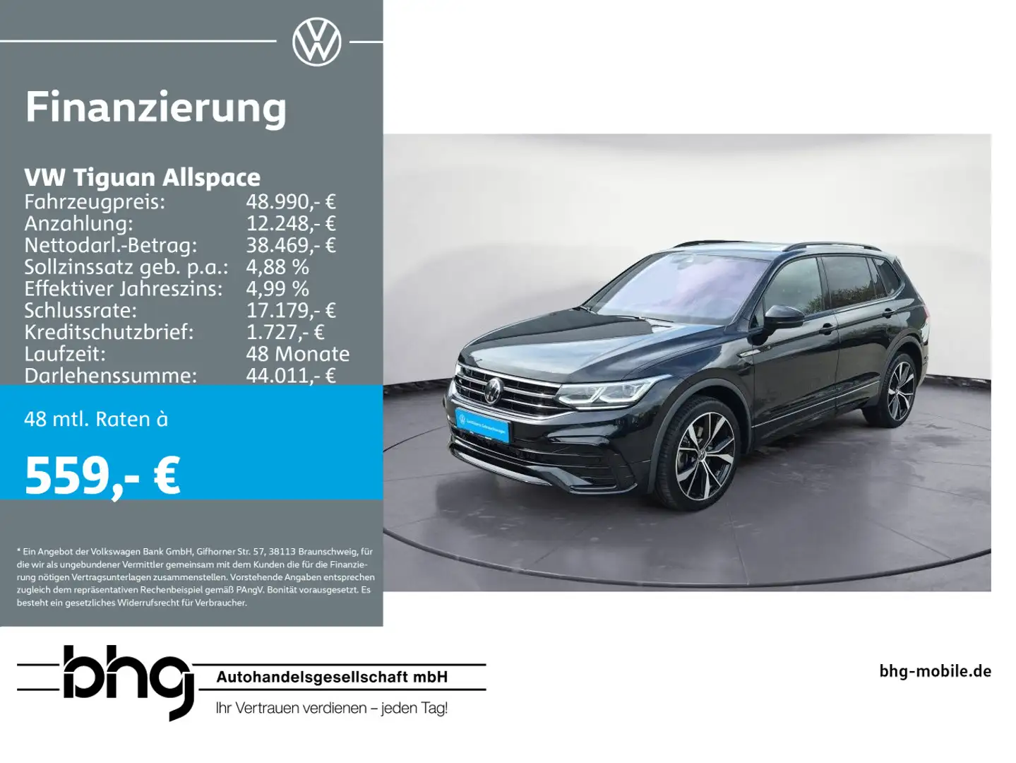 Volkswagen Tiguan Allspace 2.0 TDI SCR 4Motion DSG R-Line Schwarz - 1