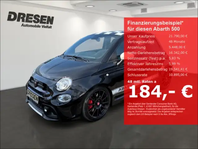 Abarth 500 Abarth 595 ESSEESSE 1.4 AKRAPOVIC, SCHALENSITZE