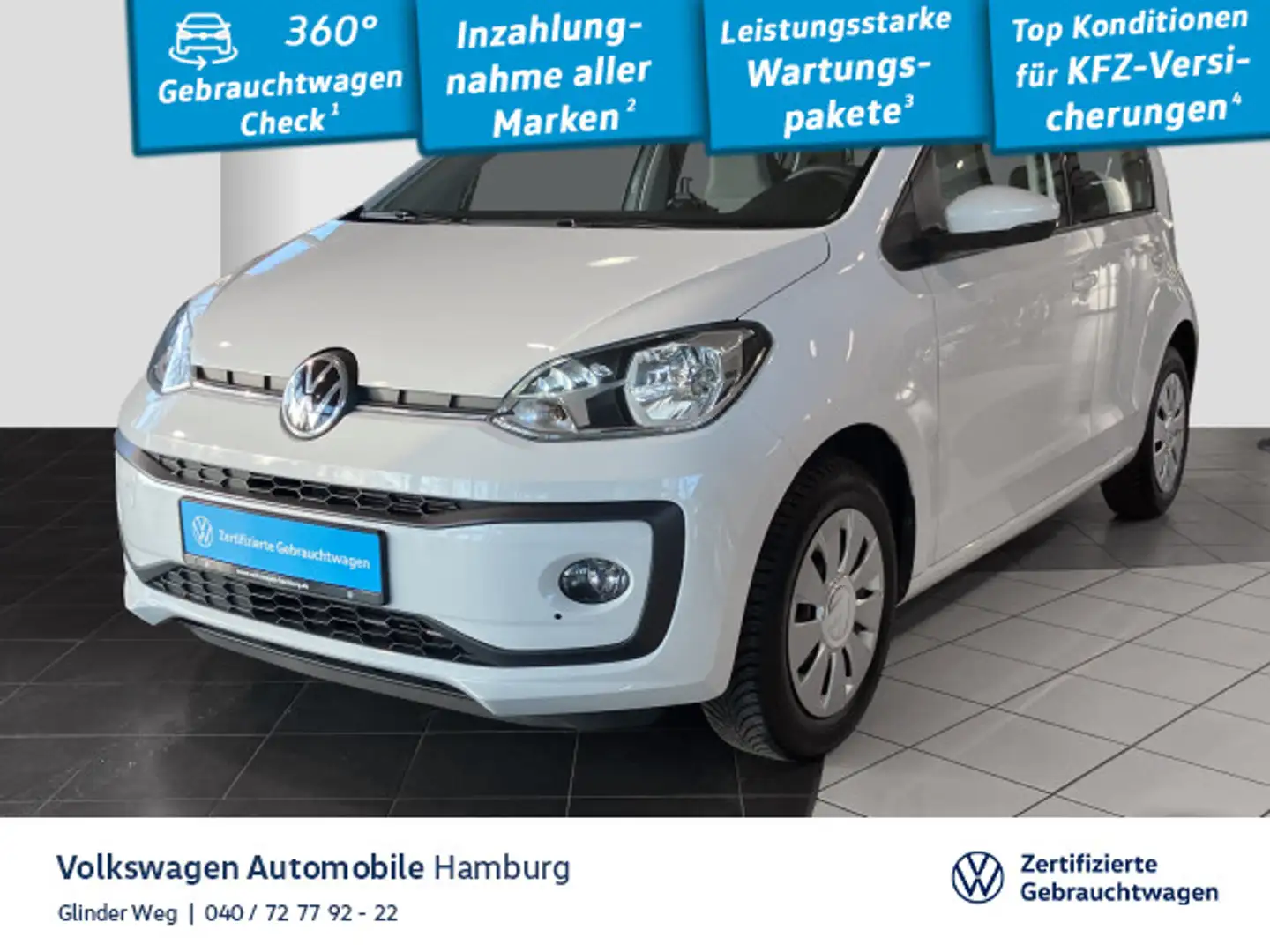 Volkswagen up! 1.0 Ganzjahresreifen Klimaanlage Weiß - 1