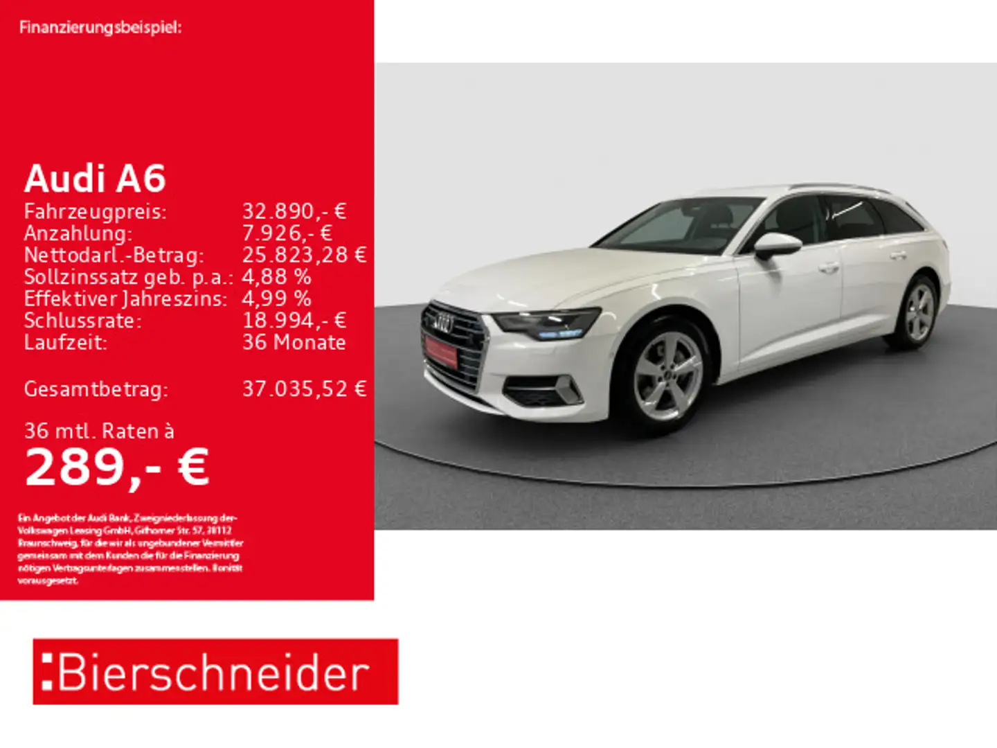 Audi A6 Av 35 TDI sport AHK LED ACC CAM NAVI Weiß - 1
