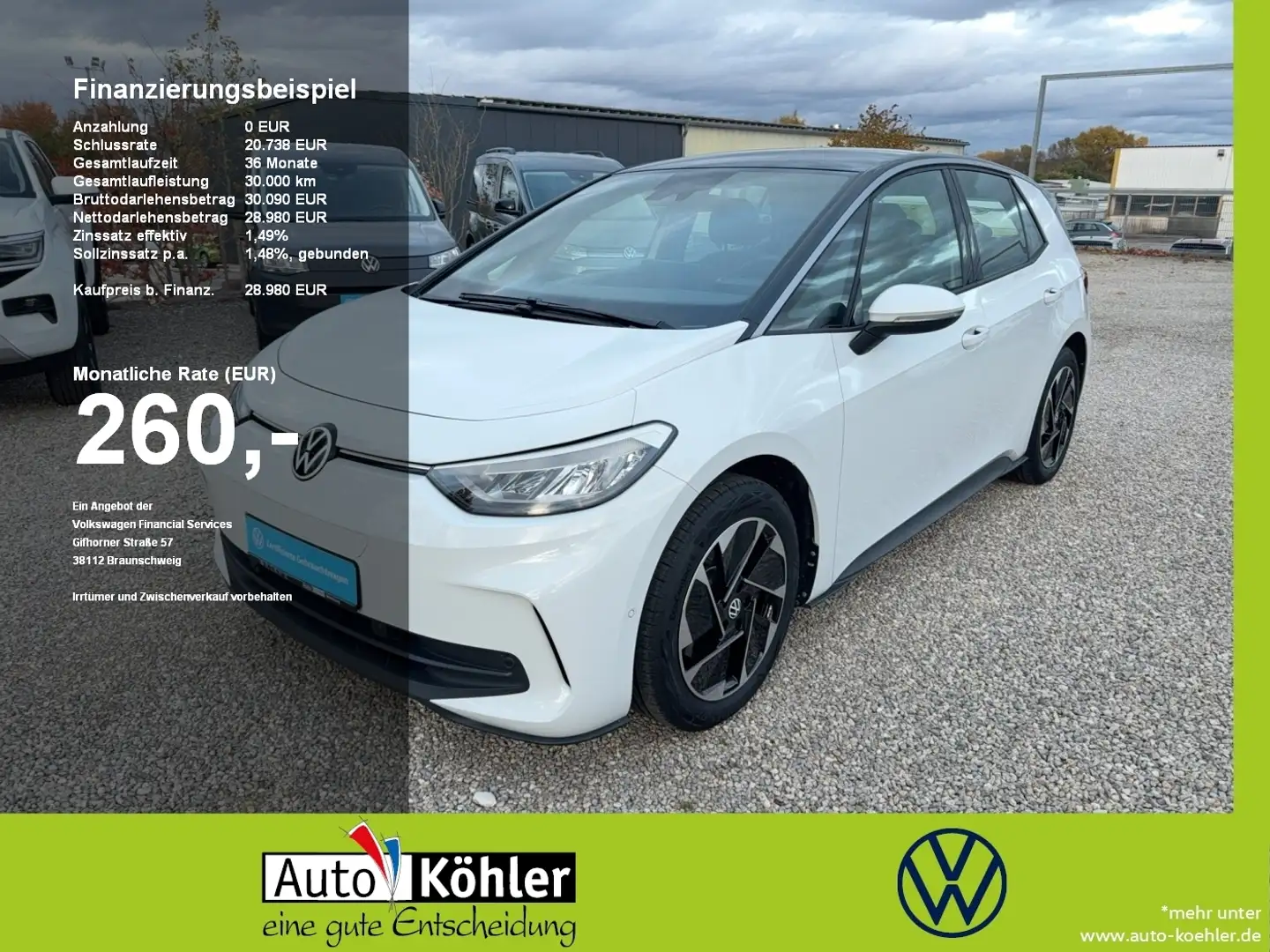 Volkswagen ID.3 Pro ACC+LED+Navi+PDC+Kamera Weiß - 1